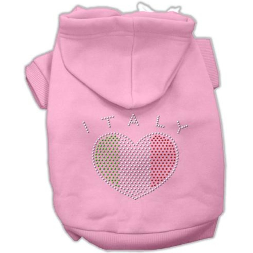 Mirage Pet Products Italian Rhinestone Hoodies, Pink, 2X-Large