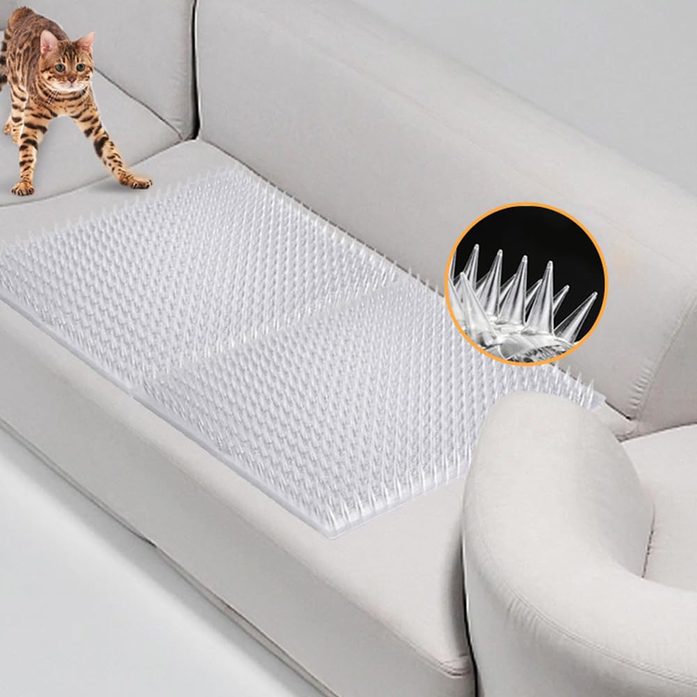Yiteshi 10 Packs Scat Mat For Cats, 13X16 Inches Pet Deterrent Spikes, Indoor Outdoor Humane Cat Repellent Fence (Black)