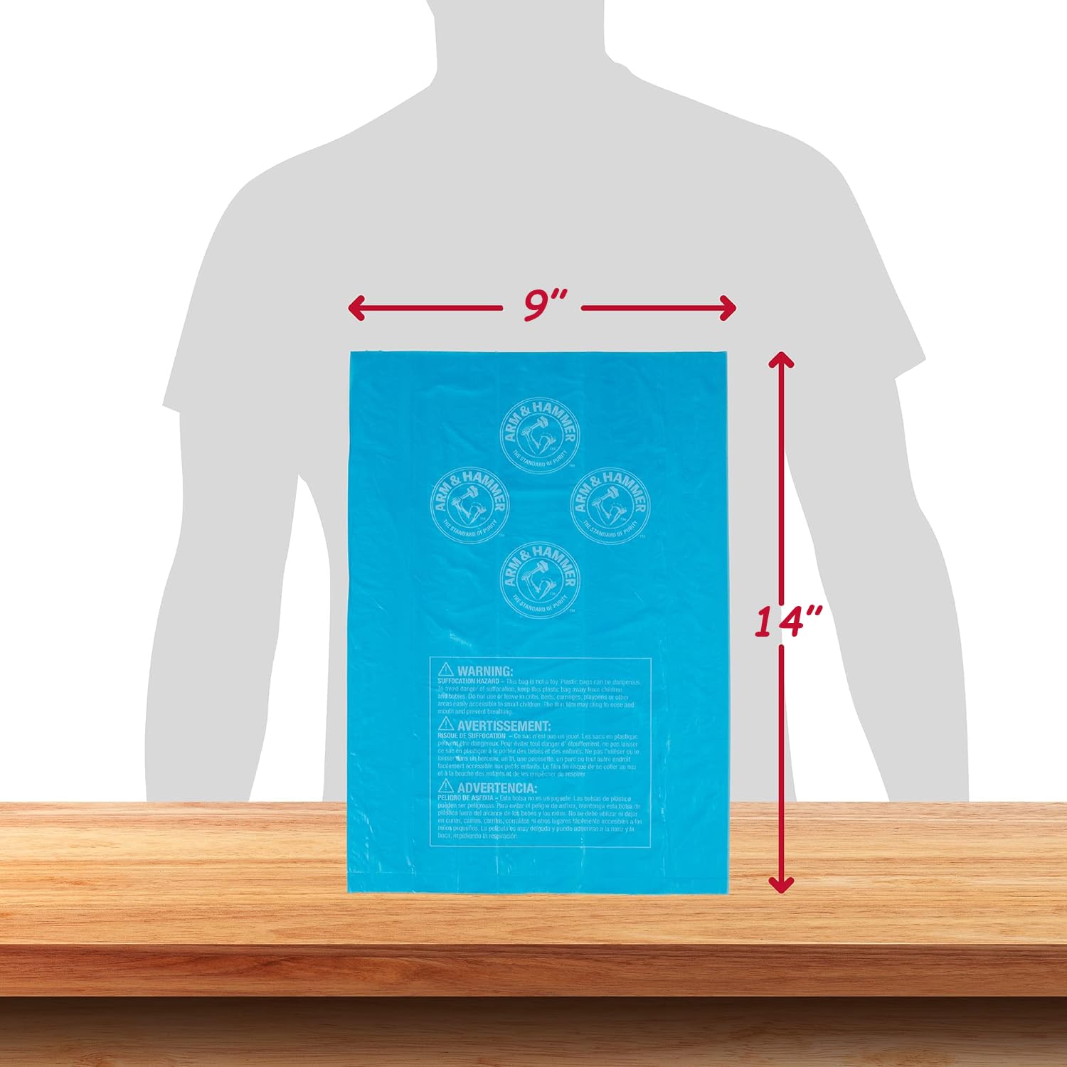 Arm & Hammer Durable Disposable Dog And Cat Waste Bags With Activated Baking Soda, 180 Dog Poop Bags, 9 X 14 Inches, Blue