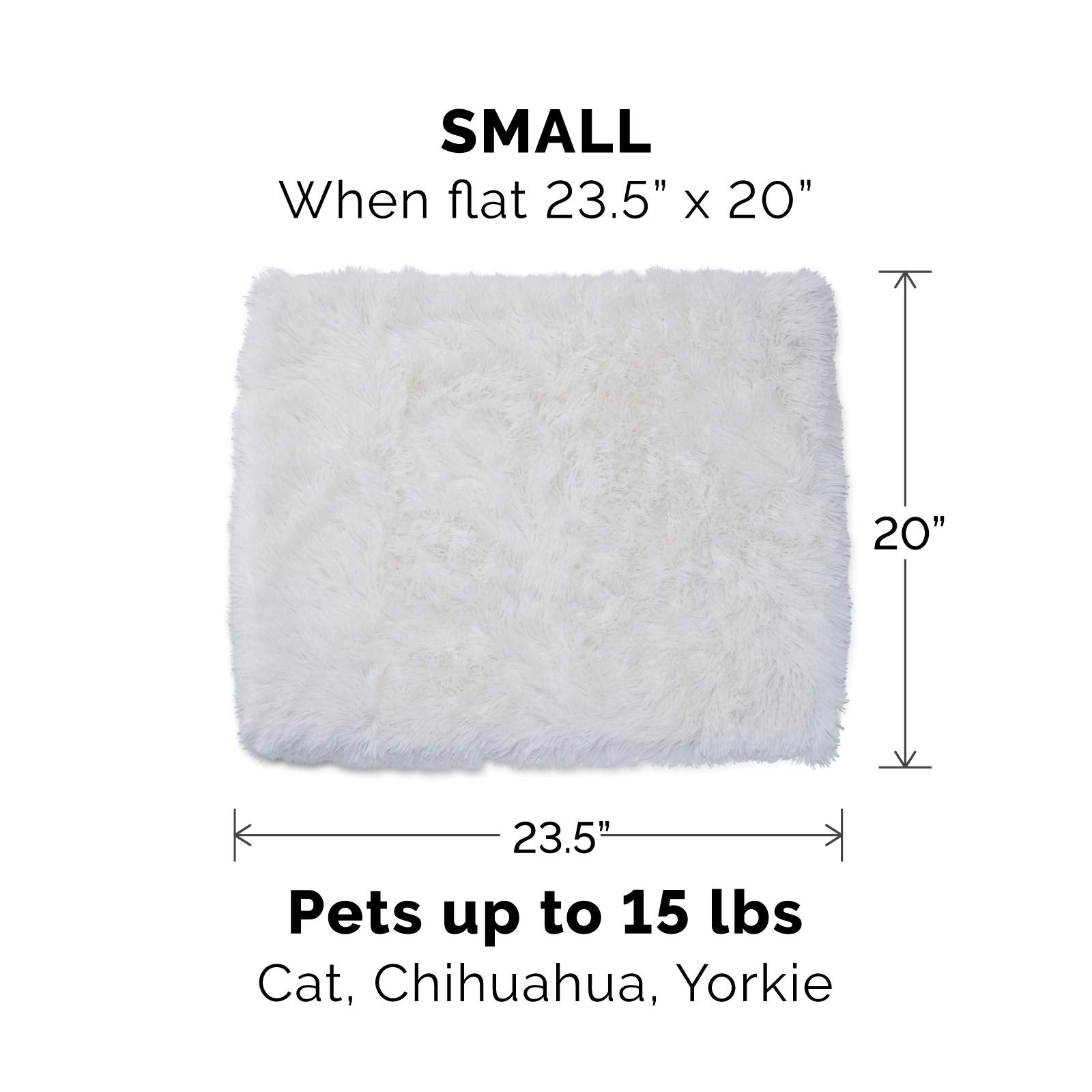 Furhaven Self-Warming Cat Bed for Indoor Cats, 4-Beds-in-1 & Washable - Plush Long Faux Fur Convertible Cuddler - Spruce, Small
