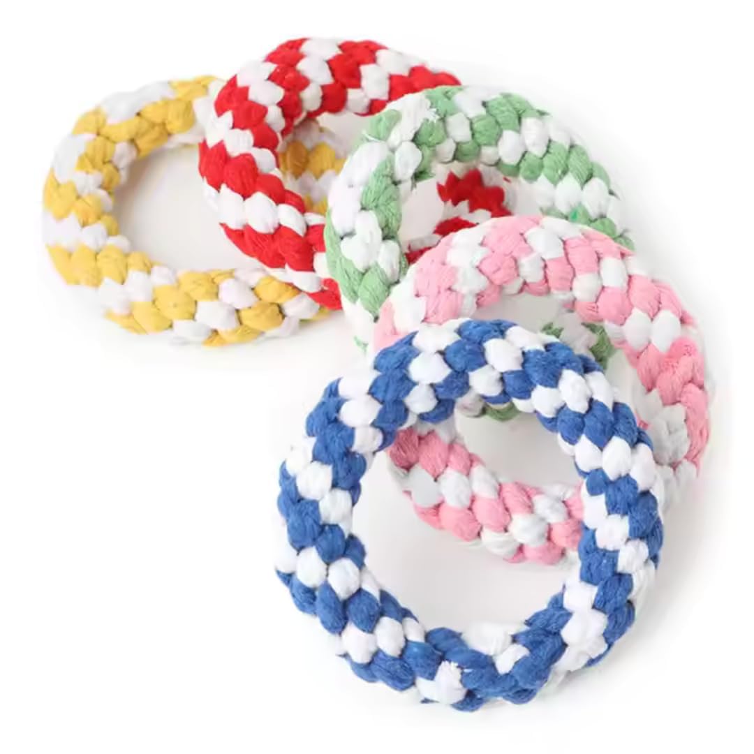 PET FUN Durable Rope Ring Toy for Dogs & Puppies | Interactive Chew, Teething & Training Toy | Safe Cotton for Small to Medium B