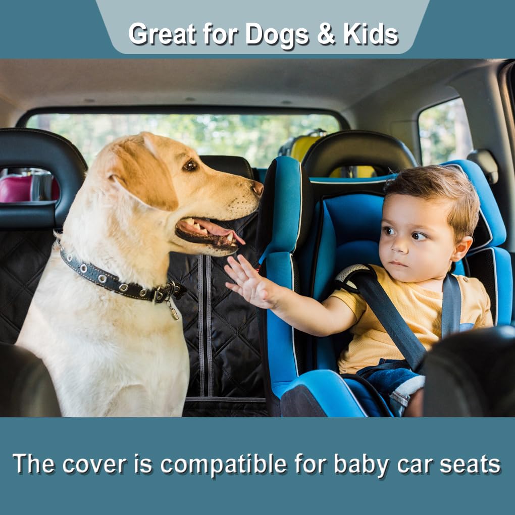 Zq Bench Car Seat Cover For Dogs, Waterproof Rear Seat Protector Stays Securely In Place For Pets, Dog Backseat Cover Fit For St