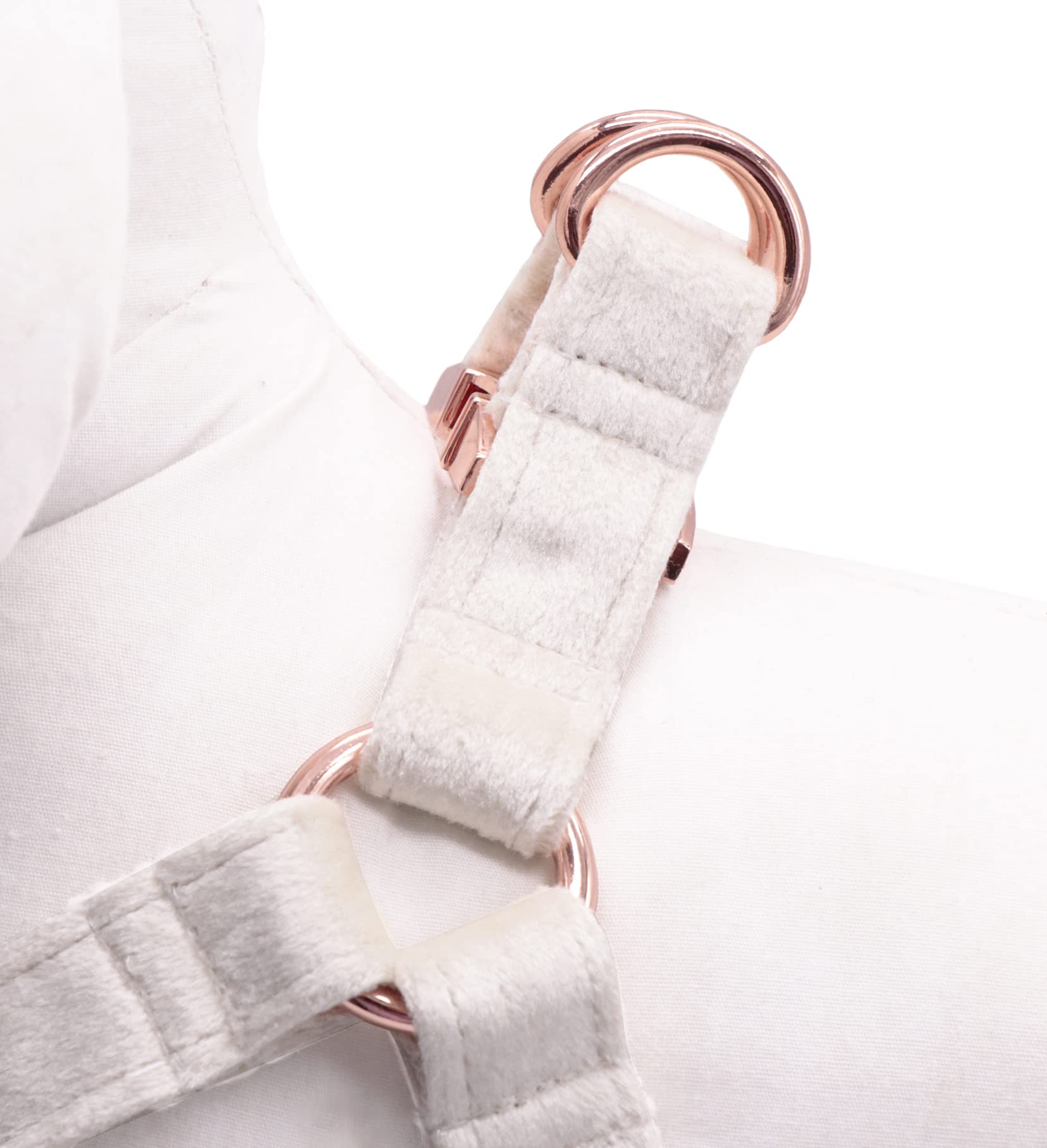 Aring Pet Dog Halter Harness, Velvet Dog Harness, Adjustable No Pull White Dogs Halter Harness. Small (Pack Of 1)