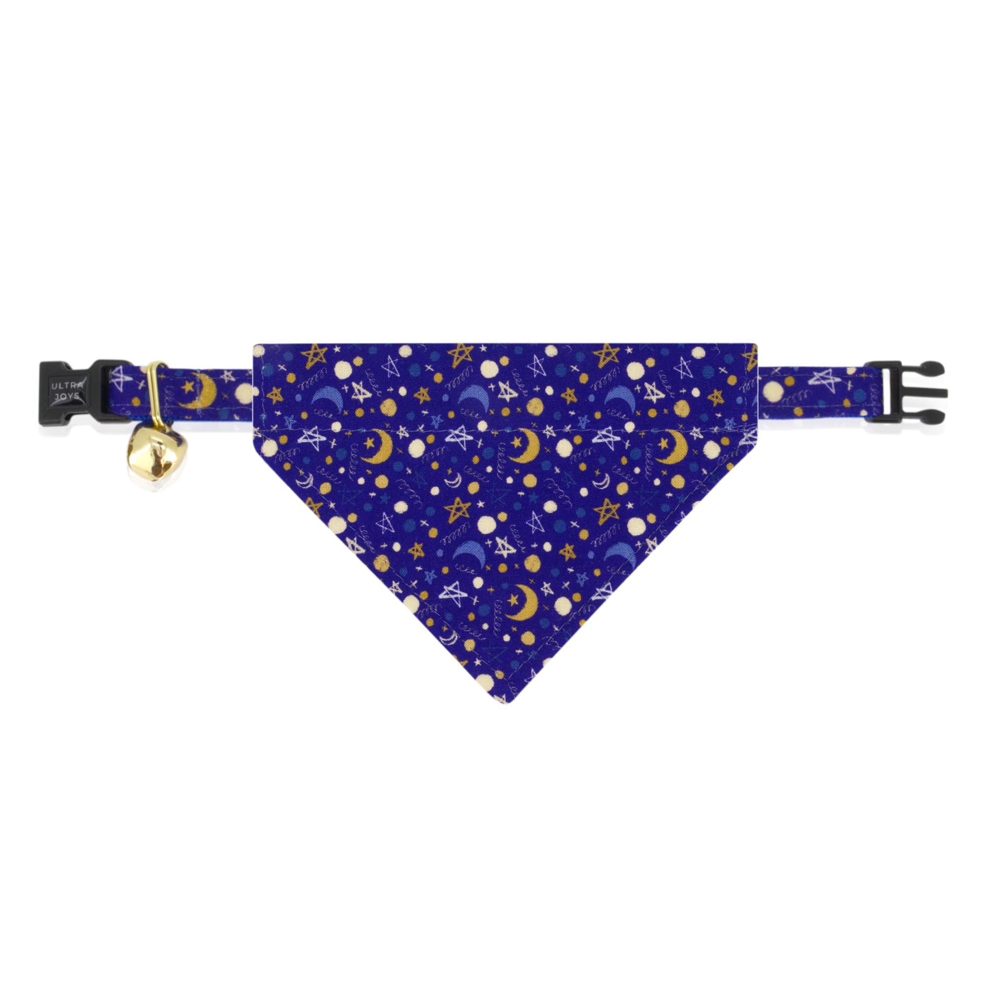 Ultra Joys Breakaway Cat Collar With Bells & Bandana Bowtie - Kitten To Adult, Luna Small