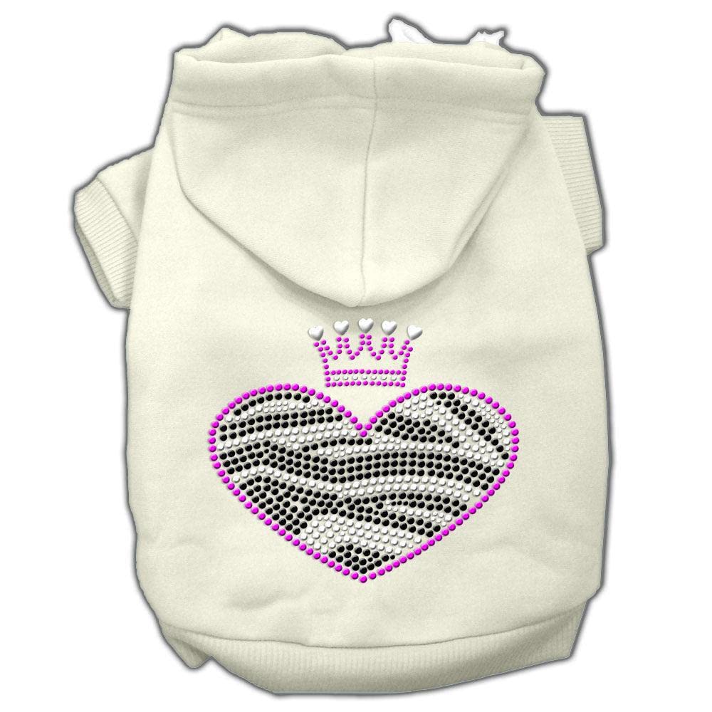 Pet, Dog & Cat Hoodie Rhinestone, 'Zebra Heart' Baby Blue 3Xl (25-35 Lbs.)
