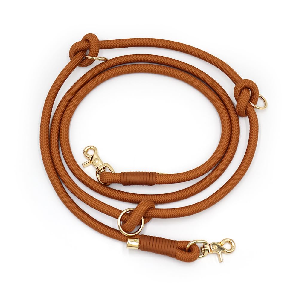 Leleteil Hands Free Dog Leash,Waist Leash For Dog Walking,Slip Leads For Dogs(Light Brown)