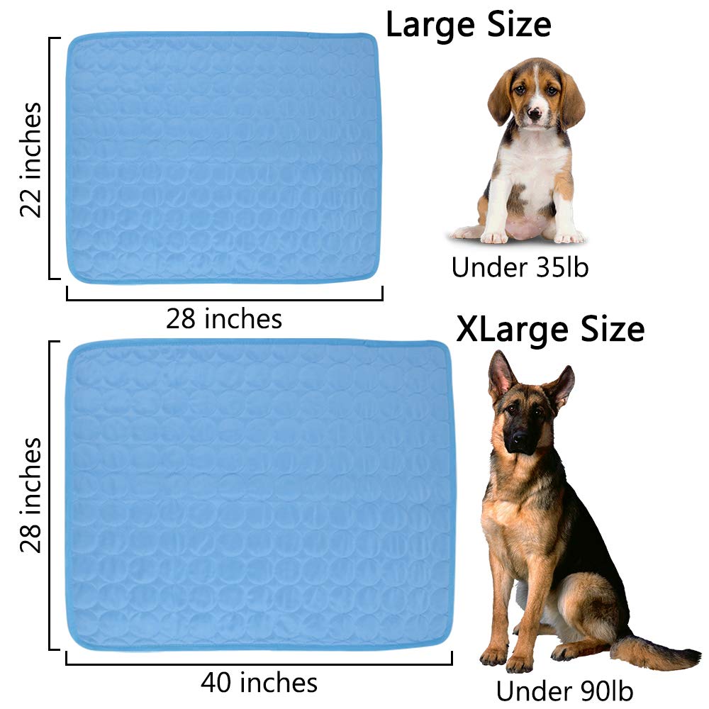 Cdipesp Dog Cooling Mat Ice Silk Self Cooling Bed Pads Cat Sleeping Mat For Kennel Sofa (L (22' X 28'))
