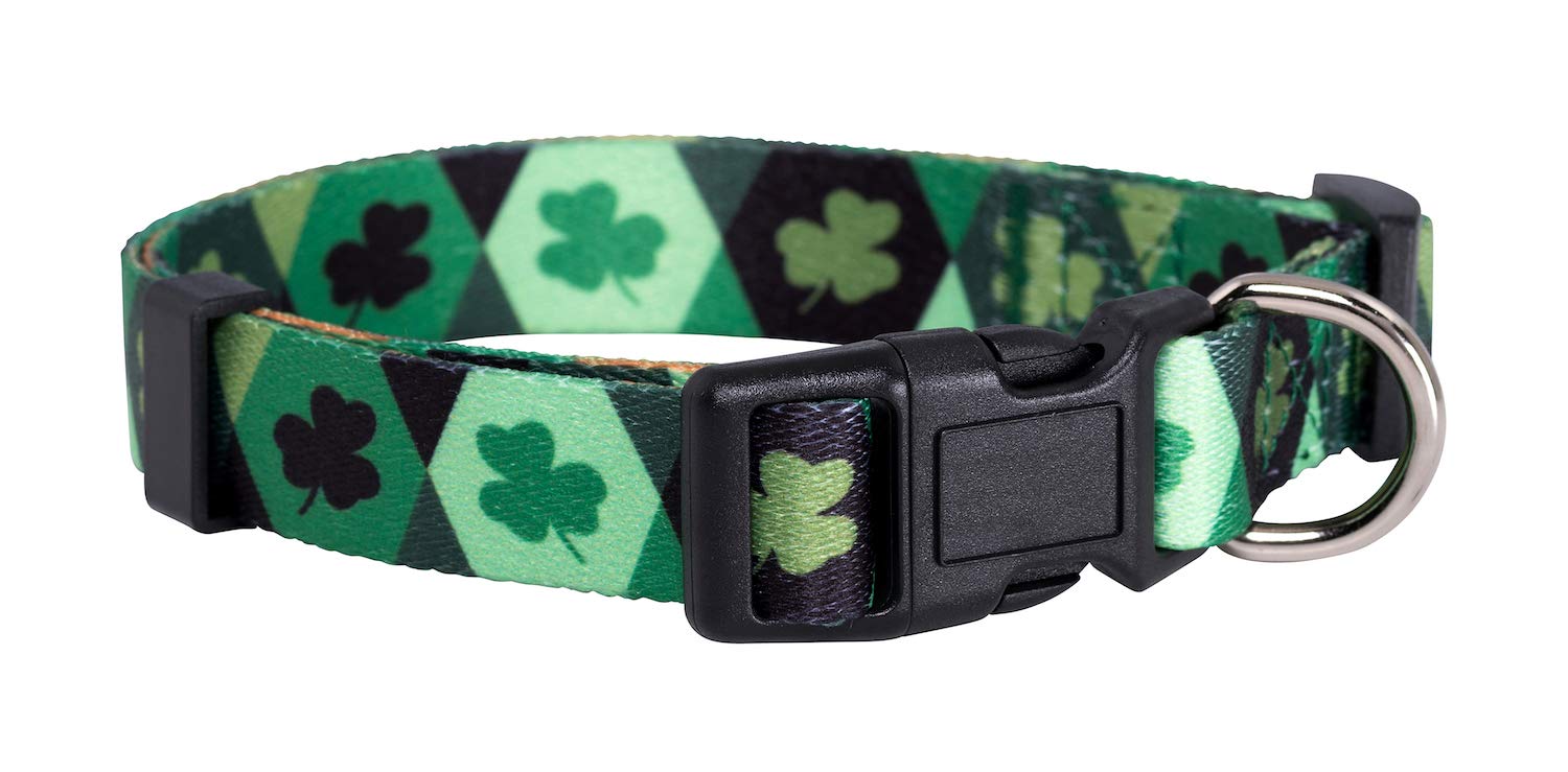 Native Pup St Patricks Dog Collar- Saint Patrick Green Shamrock Pet Collars- St. Patricks Lucky Irish- Cute Boy Girl Puppy Gift-