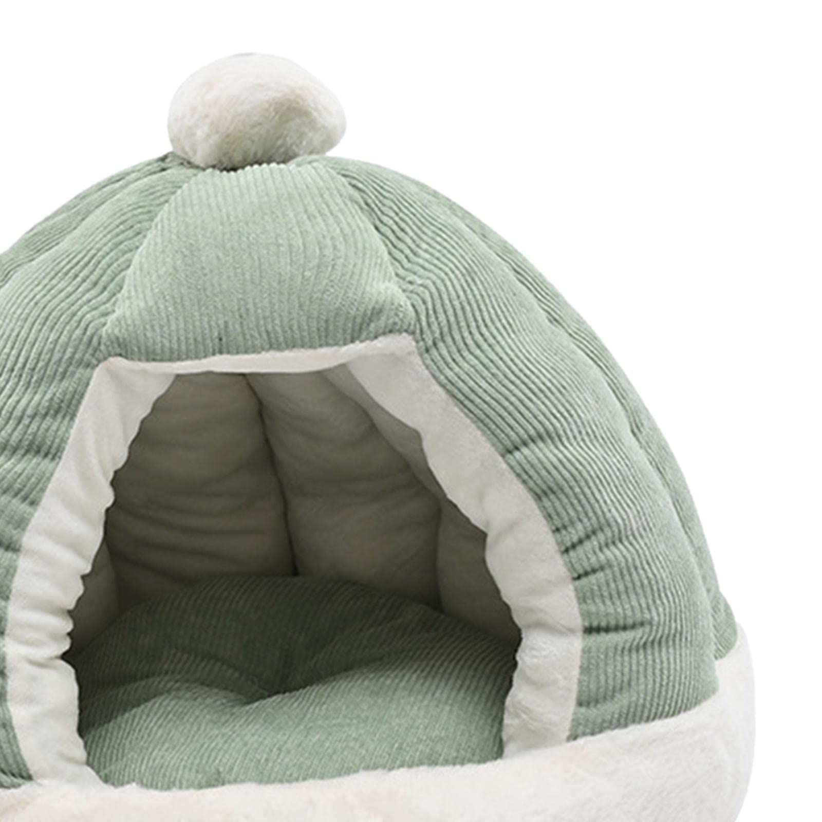 APIRILY Cat Bed for Indoor Cats, Warm Semienclosed Dog Sleeping Bed with Cushion Diameter 49CM Green | Pet Supplies | Cat Suppli