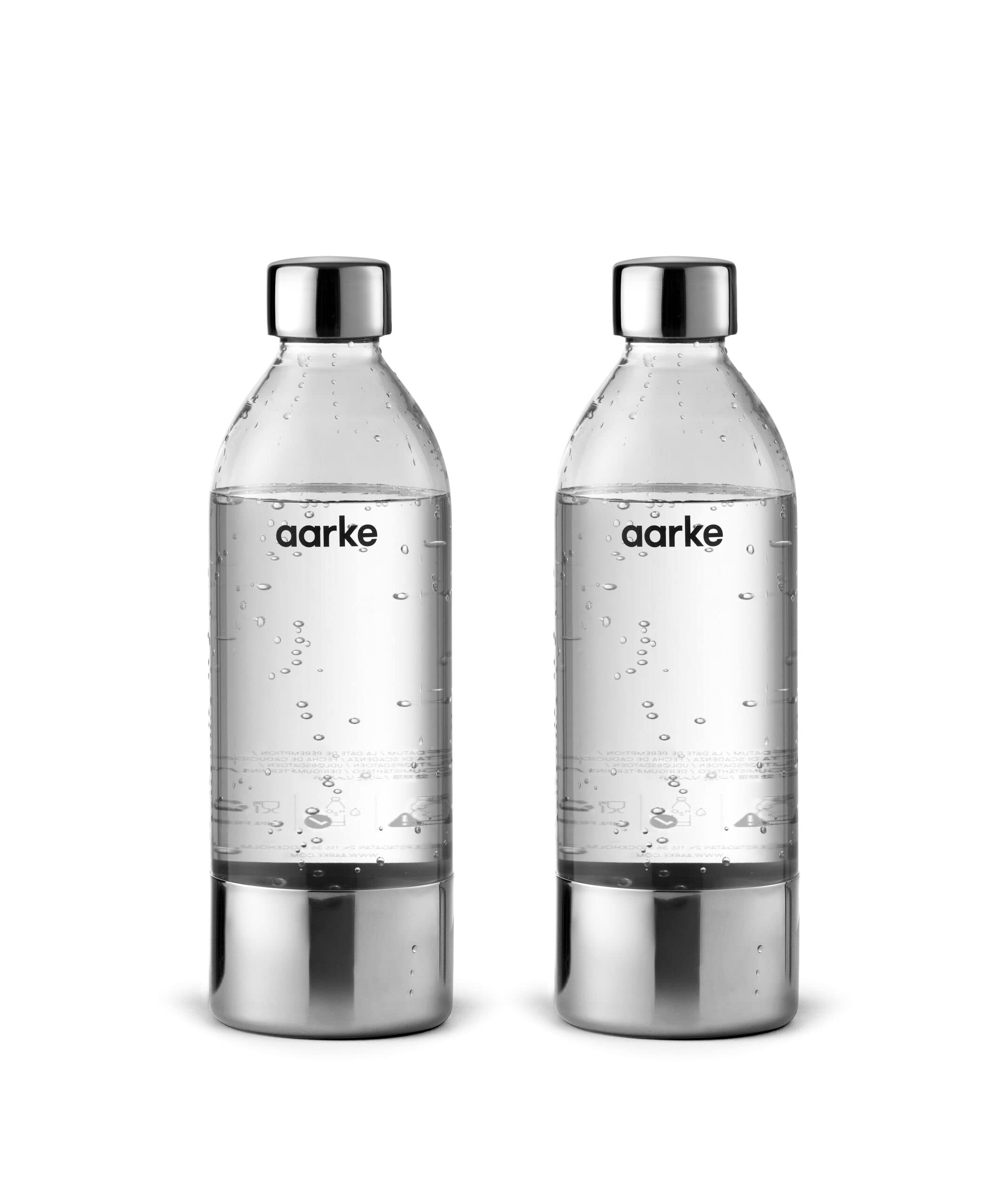 Aarke Extra Pet Stainless Steel Bottle (For Use Carbonator) (1L) 2-Pack