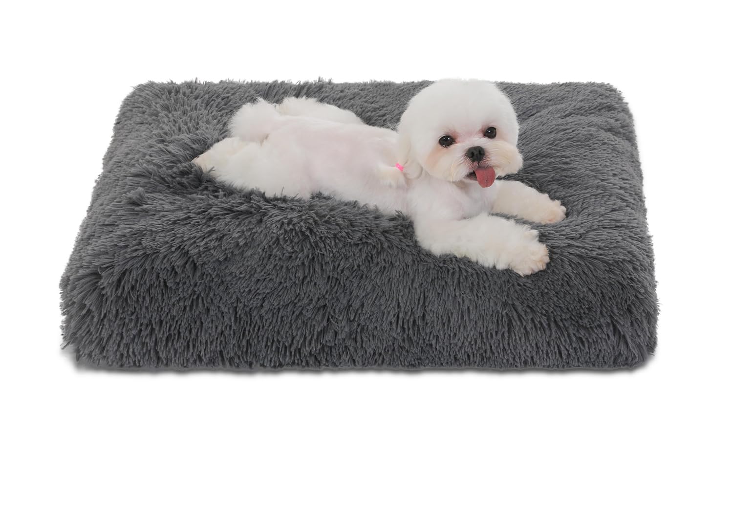 Bedfolks Waterproof Dog Crate Bed, Plush Pad With Removable Cover, Faux Fur For Small Dogs And Cats, Fluffy Washable Kennel Bed 