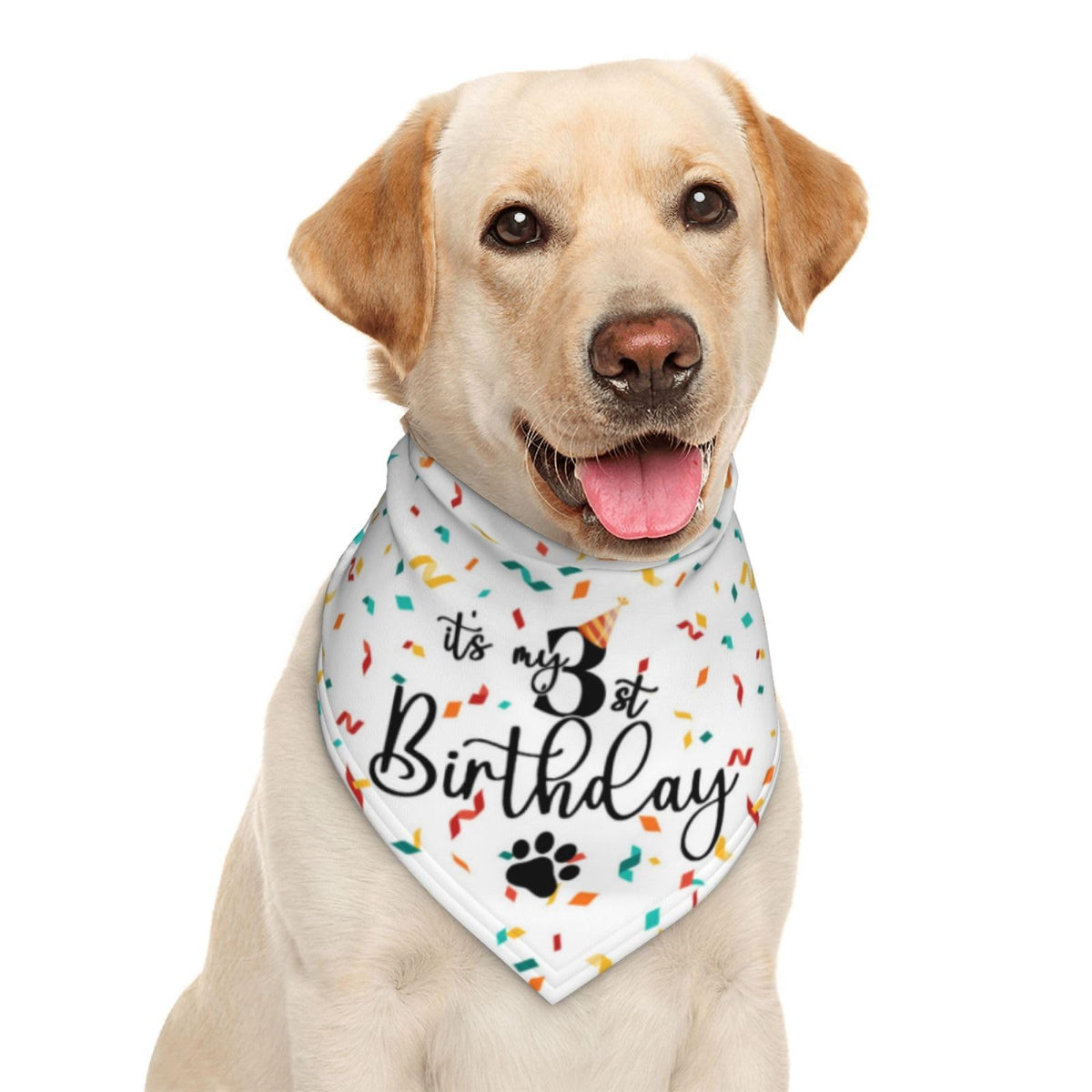 It'S My 3Rd Birthday Ribbon Colorful Dog Bandana Scarf Triangle Bibs Pet Accessories Cat Kerchief
