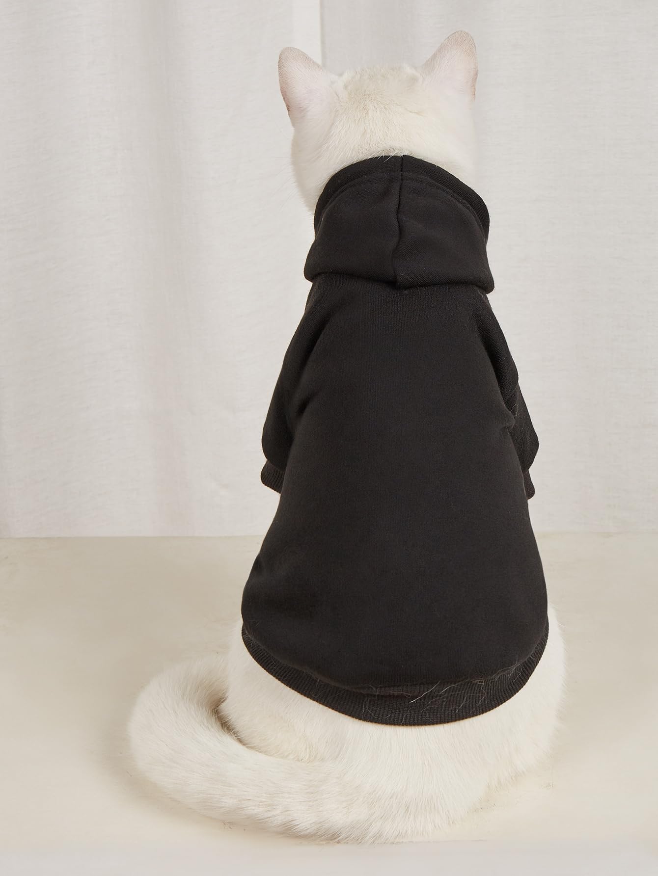 Qwinee 2Pcs Dog & Cat Apparel: Warm Jacket & Shirt - Small To Medium Dogs & Cats, Black & Grey