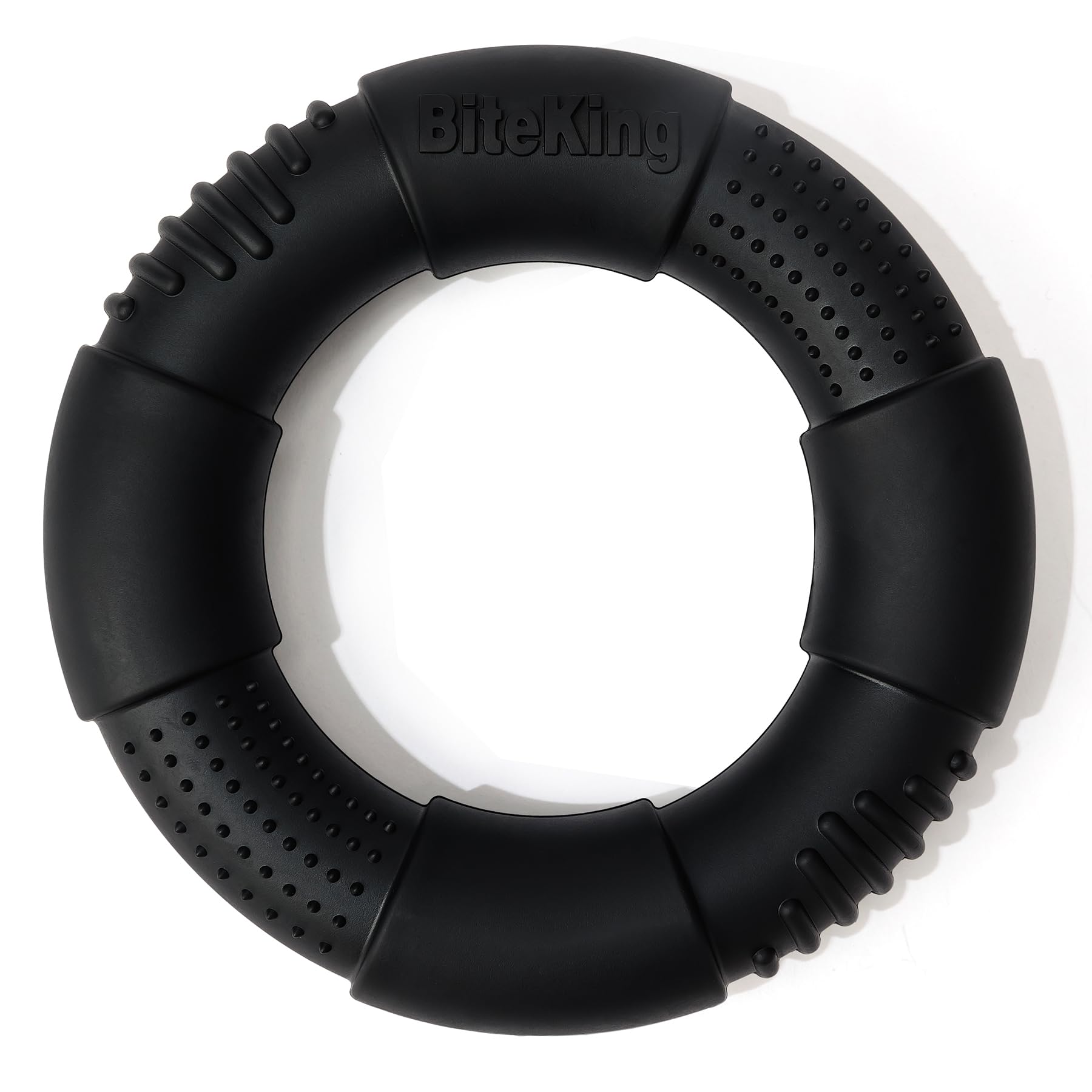 BiteKing Natural Rubber Dog Ring Toy for Large Aggressive Chewers - Lifetime Replacement - Indestructible Tug Fetch Toy for Larg