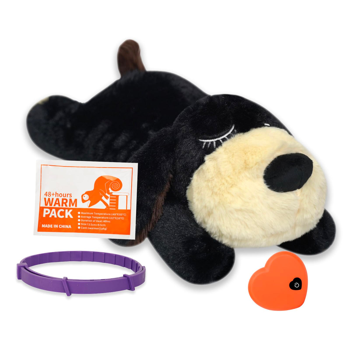 Trail Tail 2025 Dog Puppy Toy With Heartbeat New Model,Heartbeat Puppy Toy,Calming Dog Toy Set With Collar And 48H Warm Pack (Bl