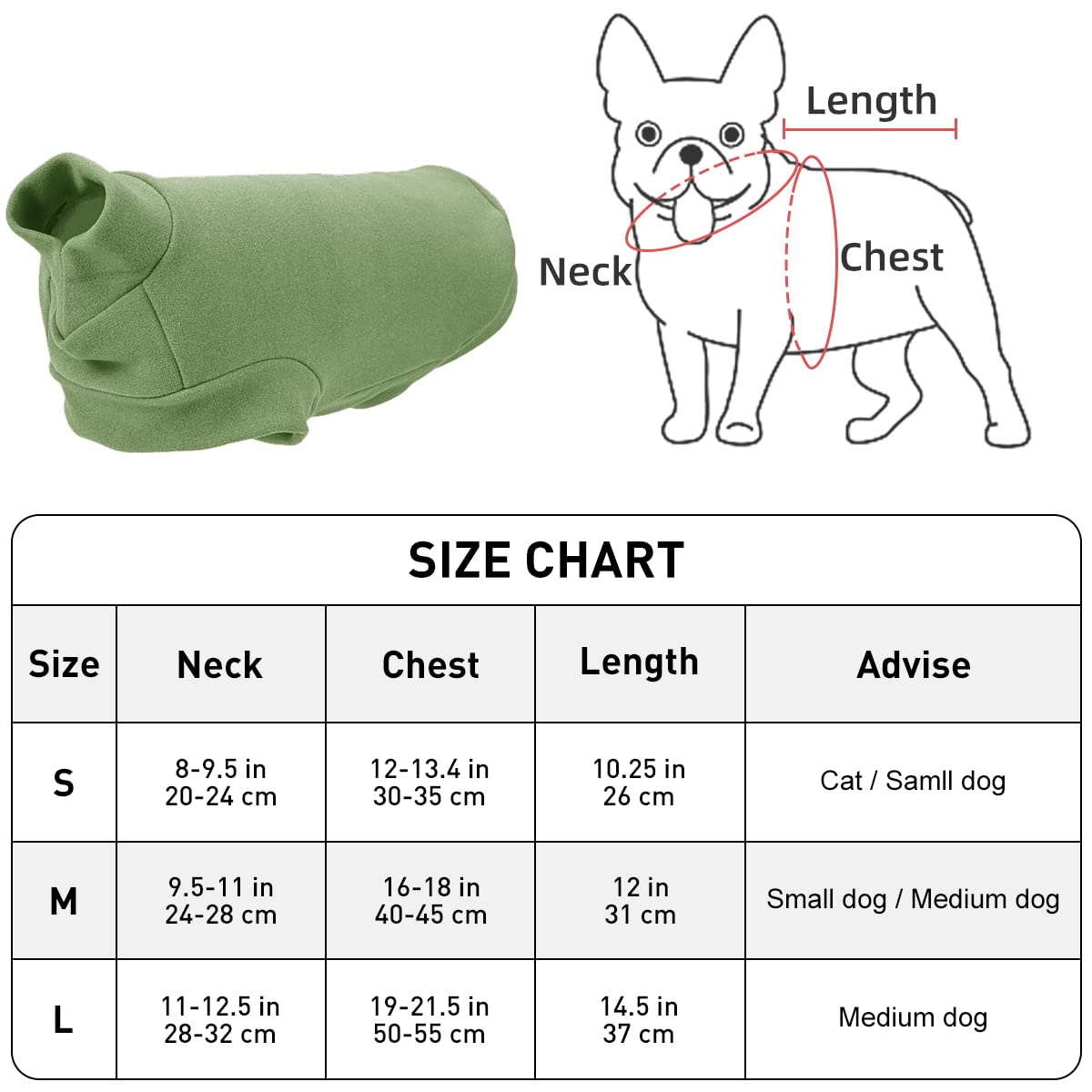 Small Dogs Fleece Dog Sweatshirt - Cold Weather Hoodies Spring Soft Vest Thickening Warm Cat Sweater Puppy Clothes Sweater Winter Sweatshirt Pet Pajamas For Small Dog Cat Puppy (Large, Green)