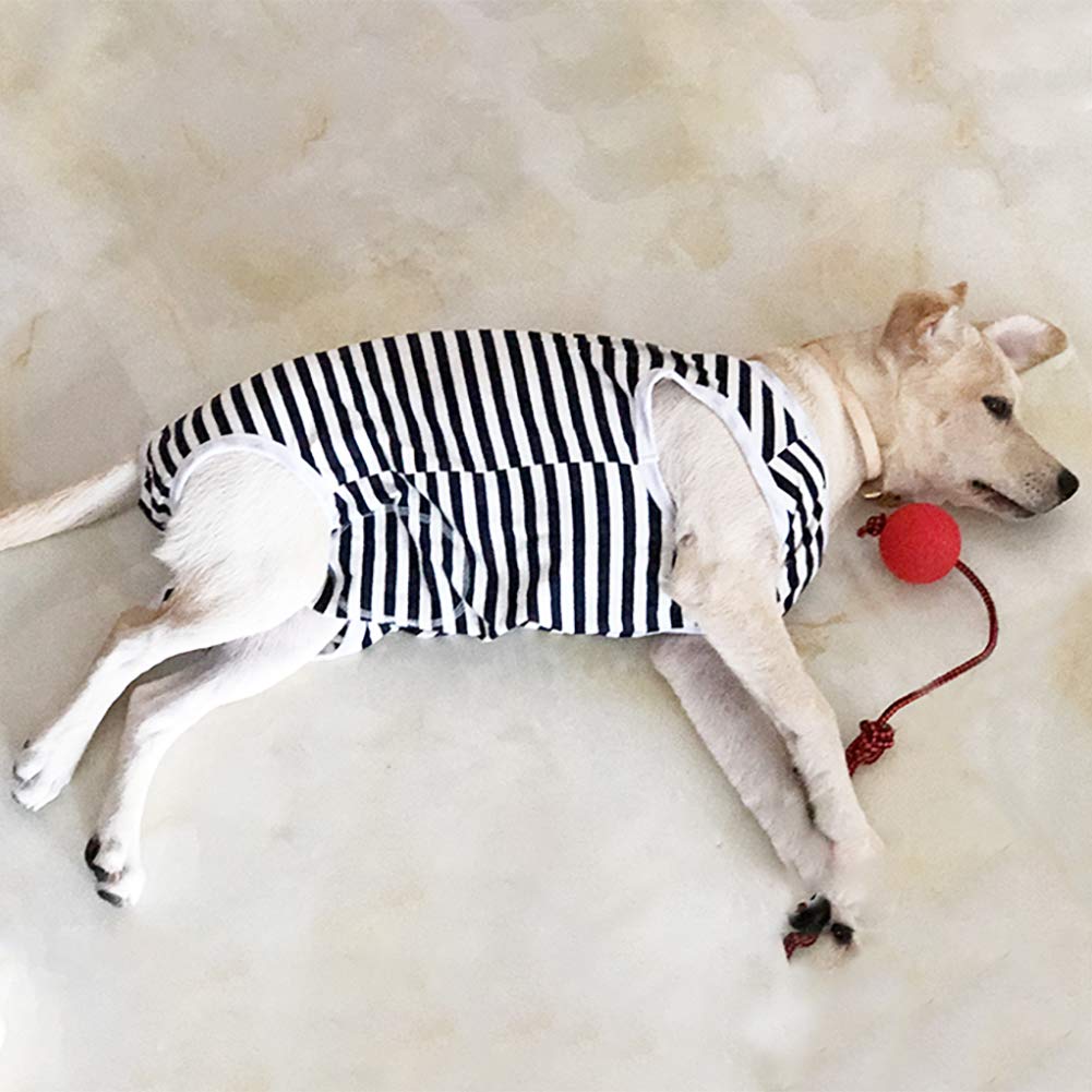 Dog’S Recovery Suit Post Surgery Shirt For Female Male Dog, E-Collar Alternative Wound Protective Clothes (Navy White-2Xl)