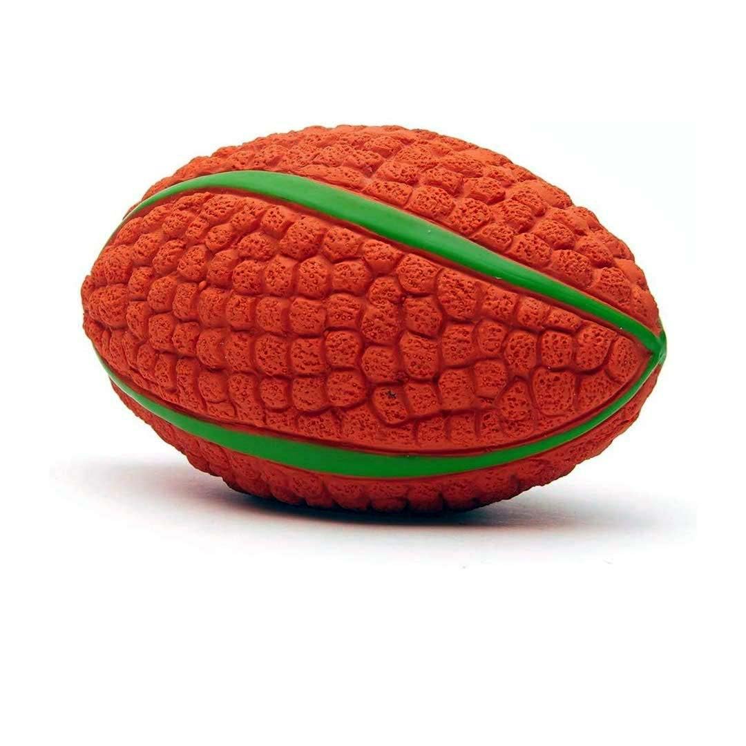 RvPaws EETOYS Dog Latex Squeaky Toy Large & Medium Dog Toy EE (Printed Rugby)