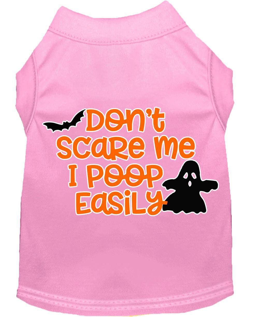 Halloween Pet Dog & Cat Shirt Screen Printed, "Don't Scare Me, I Poop Easily" Aqua L