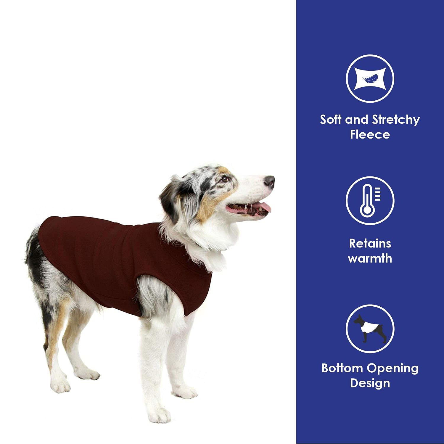 Gooby Stretch Fleece Vest Dog Sweater - Brown, 3X-Large - Warm Pullover Fleece Dog Jacket - Winter Dog Clothes For Small Dogs Boy Or Girl - Dog Sweaters For Small Dogs To Dog Sweaters For Large Dogs