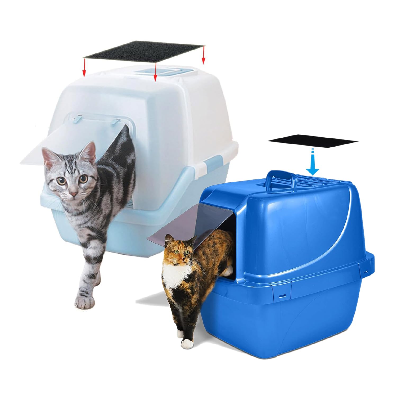 8 Pcs Charcoal Filters Compatible With Van Ness Cat Litter Box, 4.5 X 6.5Inch Replacement Activated Carbon Premium Odor Filters