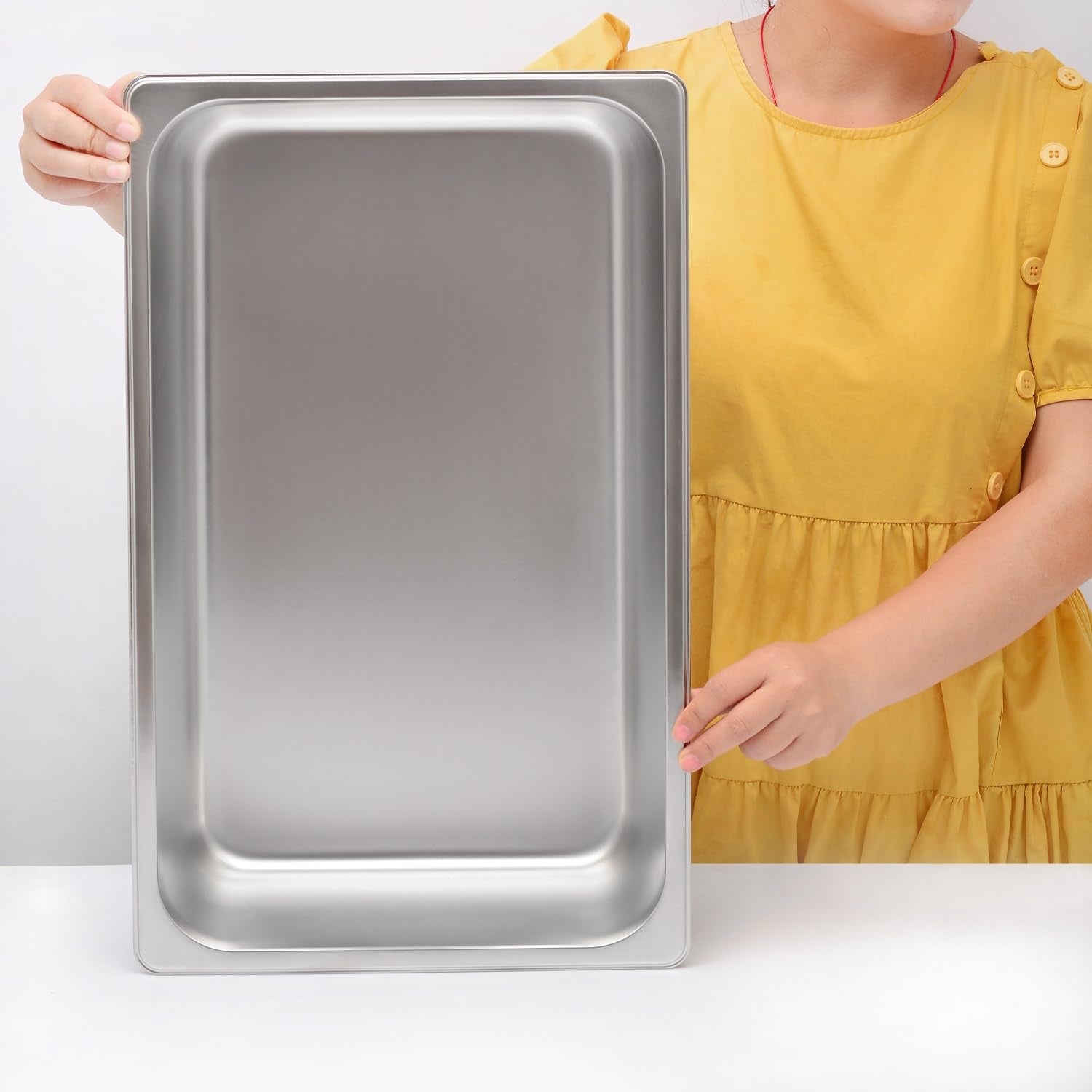 Kichwit Stainless Steel Cat Litter Box For Elderly Cats, Arthritic Cats, Small Kittens, Litter Pan For Hamsters Rabbits, Non Stick Smooth Surface, 21.1' L X 13.1' W X 4' H