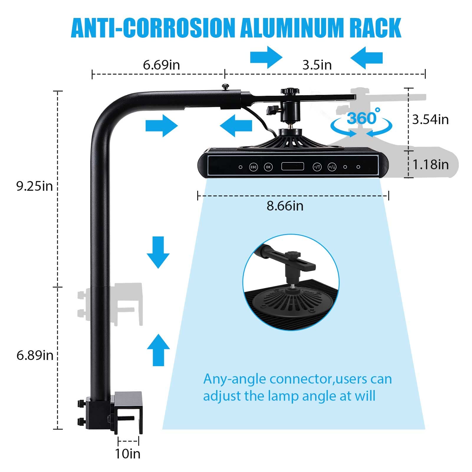 Hipargero Aquarium Lights-100 Watt 5 Channels Sunrise Sunset Moonlight Reef Lights For Coral Sps Lps Saltwater Tank(Black)