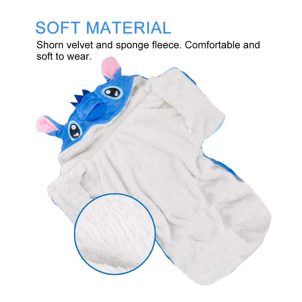 Pet Costume,Gimilife Dog Hoodie,Pet Xmas Pajamas Outfit, Pet Coat For Small Medium Large Dogs And Cats,Pet Disney Stitch Cartoon,Halloween And Winter -L