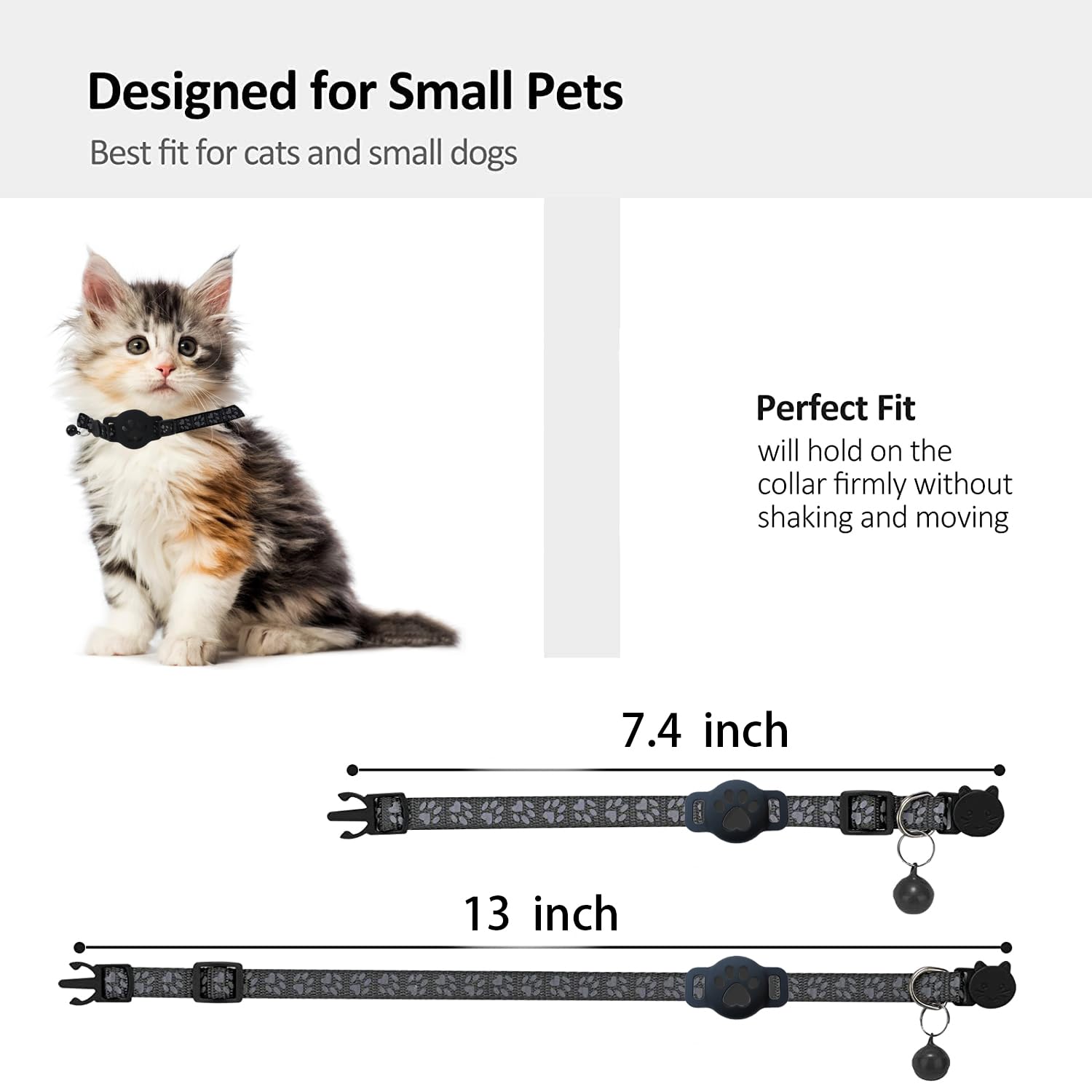 EGLANCLIFM Cat Tracker GPS Collar - Waterproof Pet Locator, Compatible with Apple Find My, No Monthly Fee, Ideal for Cats of All Sizes