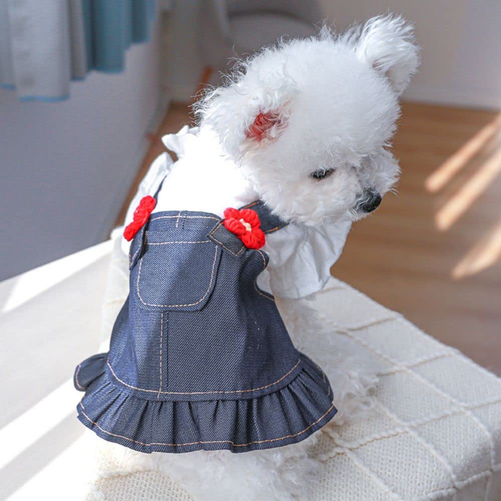 Harikaji Pet Dress, Sweet Flower Small Dog Skirt Girl Tutu Clothing Puppy Cat Apparel Teddy Clothes Wedding Dresses For Spring S
