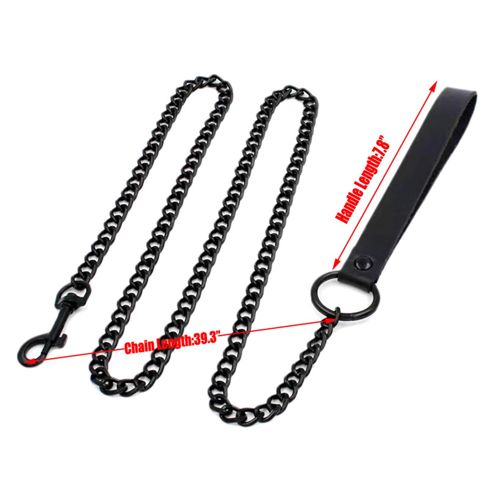 Tosmifairy Black Leather Choker Collar & Leash Set for Dogs - Vintage Love Heart, 16.5 inches, Emo Gothic Cosplay Gift