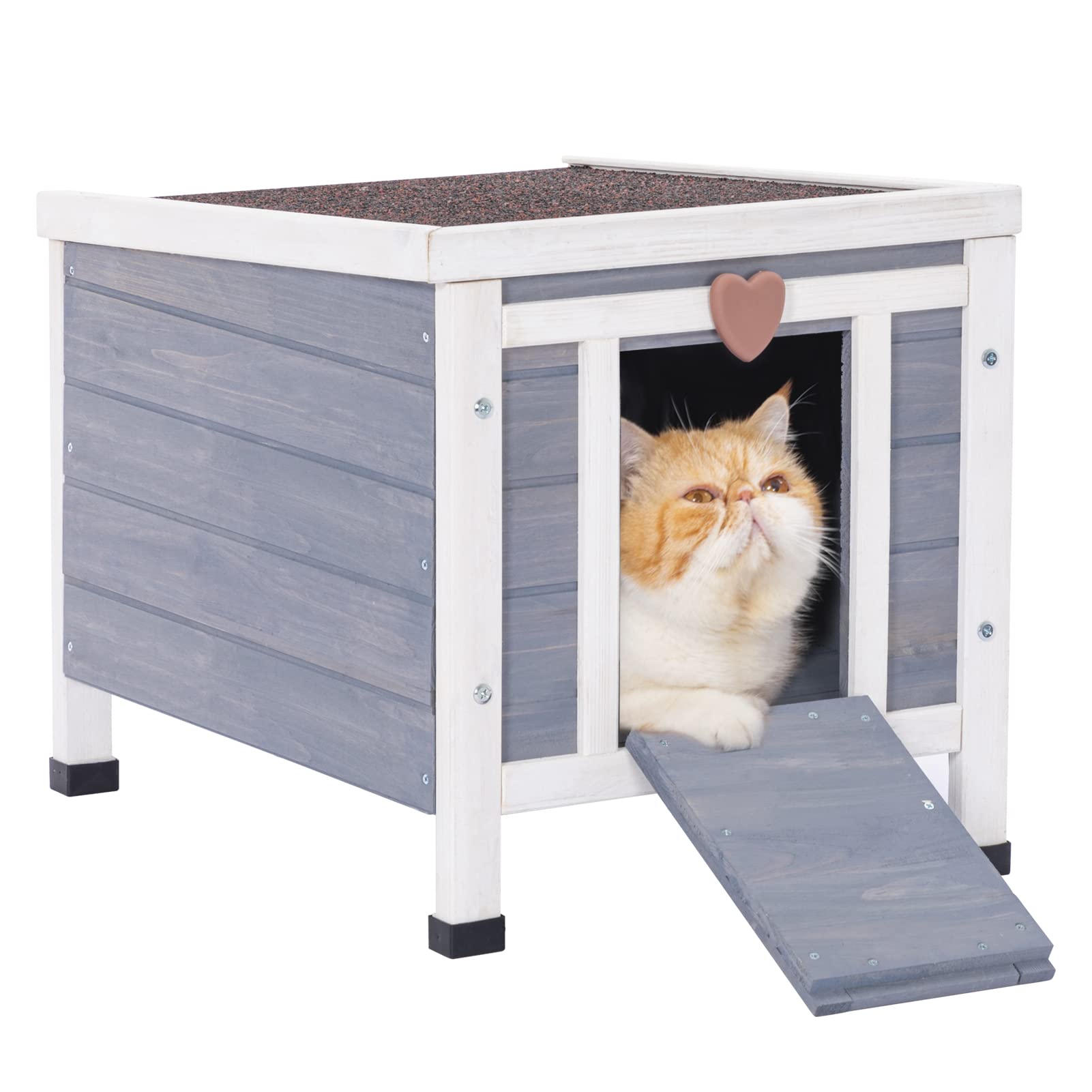Petsfit Outdoor Cat House Weatherproof, Outside Shelter For Feral Cats, Rabbits, Chicken, Small Animal Houses & Habitats, Idea F