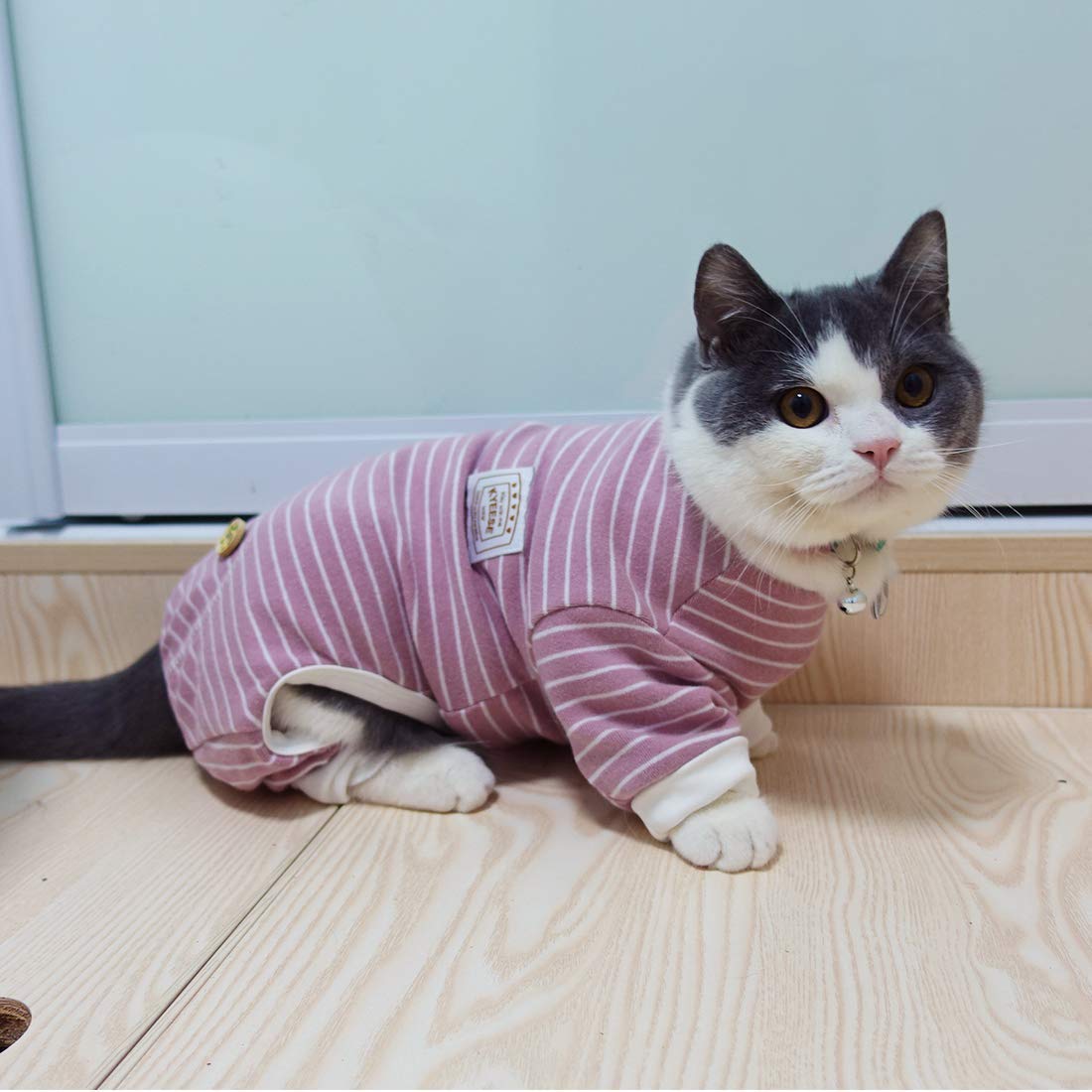 Kyeese Dog Pajamas For Large Dogs Stretchable Dog Jumpsuit 4 Legs Strip Pet Lightweight Pjs