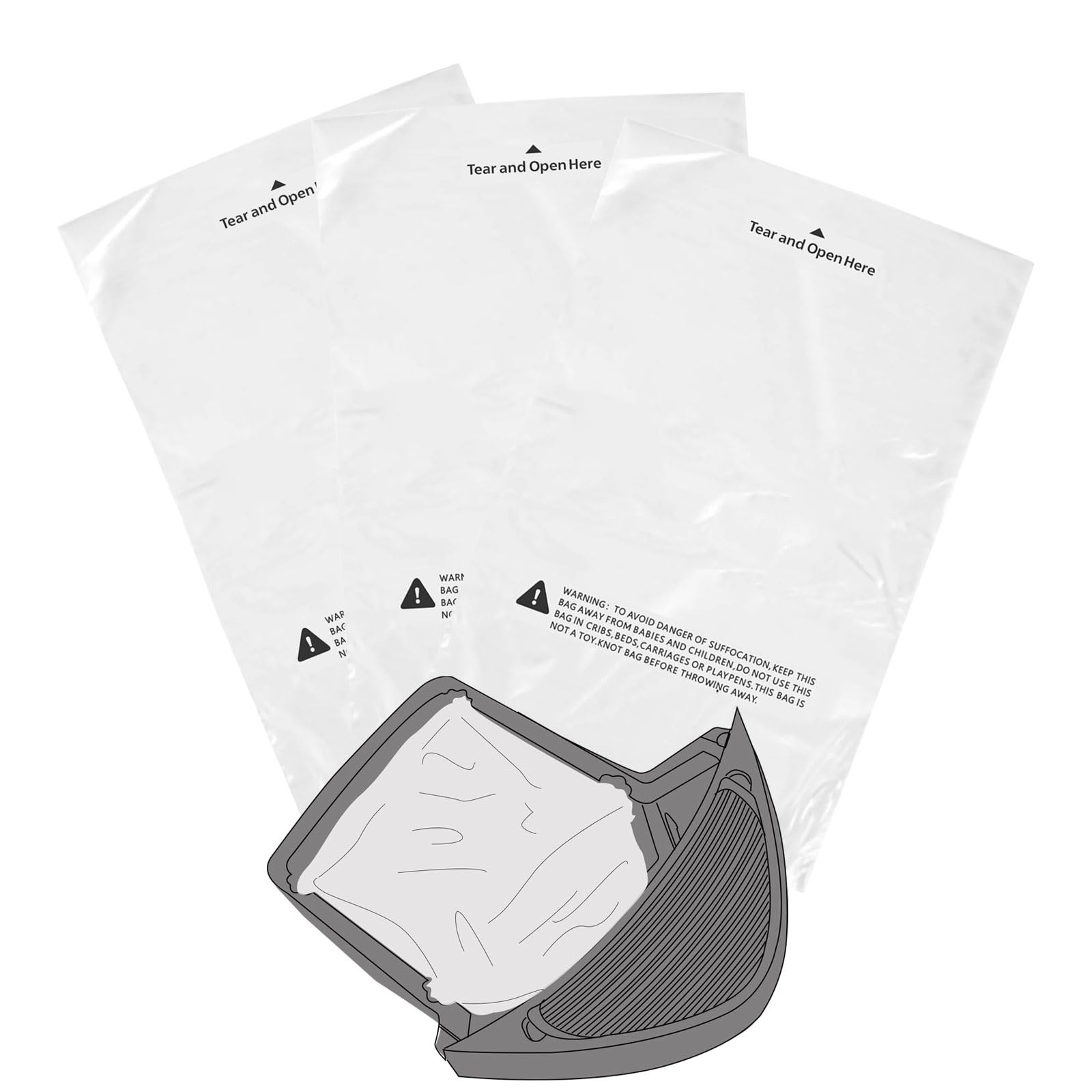 Lisyee 100 Count Waste Drawer Liners Bags Compatible With All Litter Box Robot Models, 9-11 Gallons Litter Box Liners