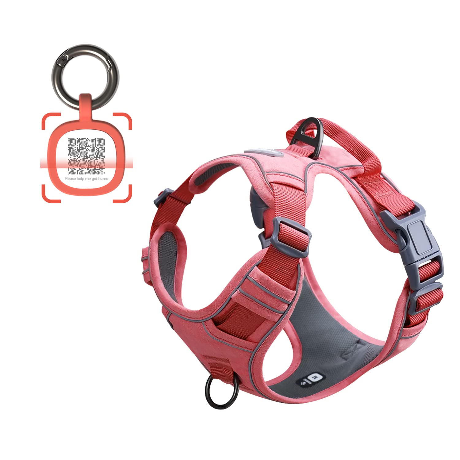 Pawaii Dog Harness For Small Dogs No Pull, No Pull Dog Harness With Pet Id Tag, No Choke Front Clip Puppy Harness, Adjustable Soft Padded Pet Vest With Easy Control Handle