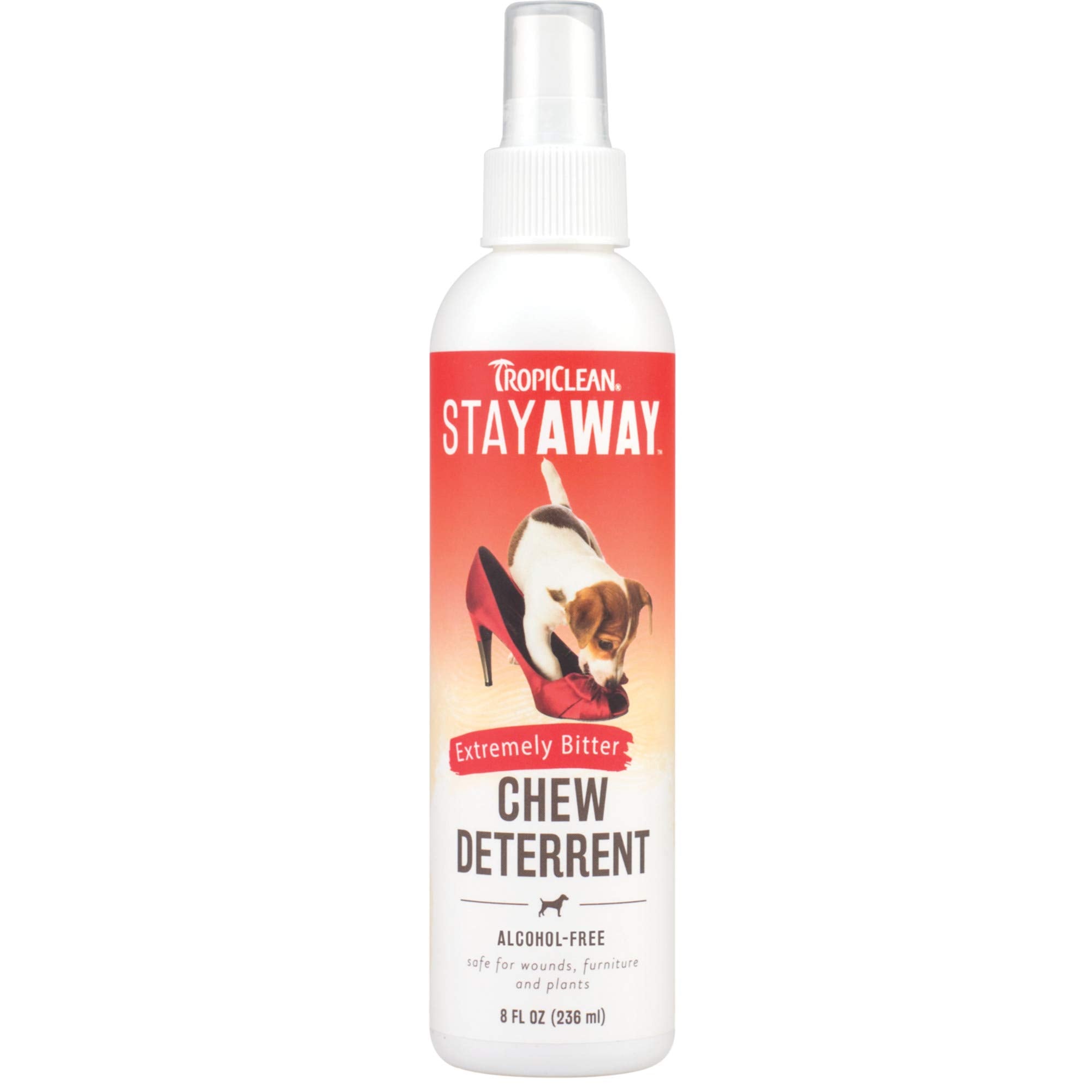 Tropiclean Stay Away Pet Chew Deterrent Spray | Made In Usa | Extremely Bitter Spray To Deter Dogs & Puppies From Chewing | Alco