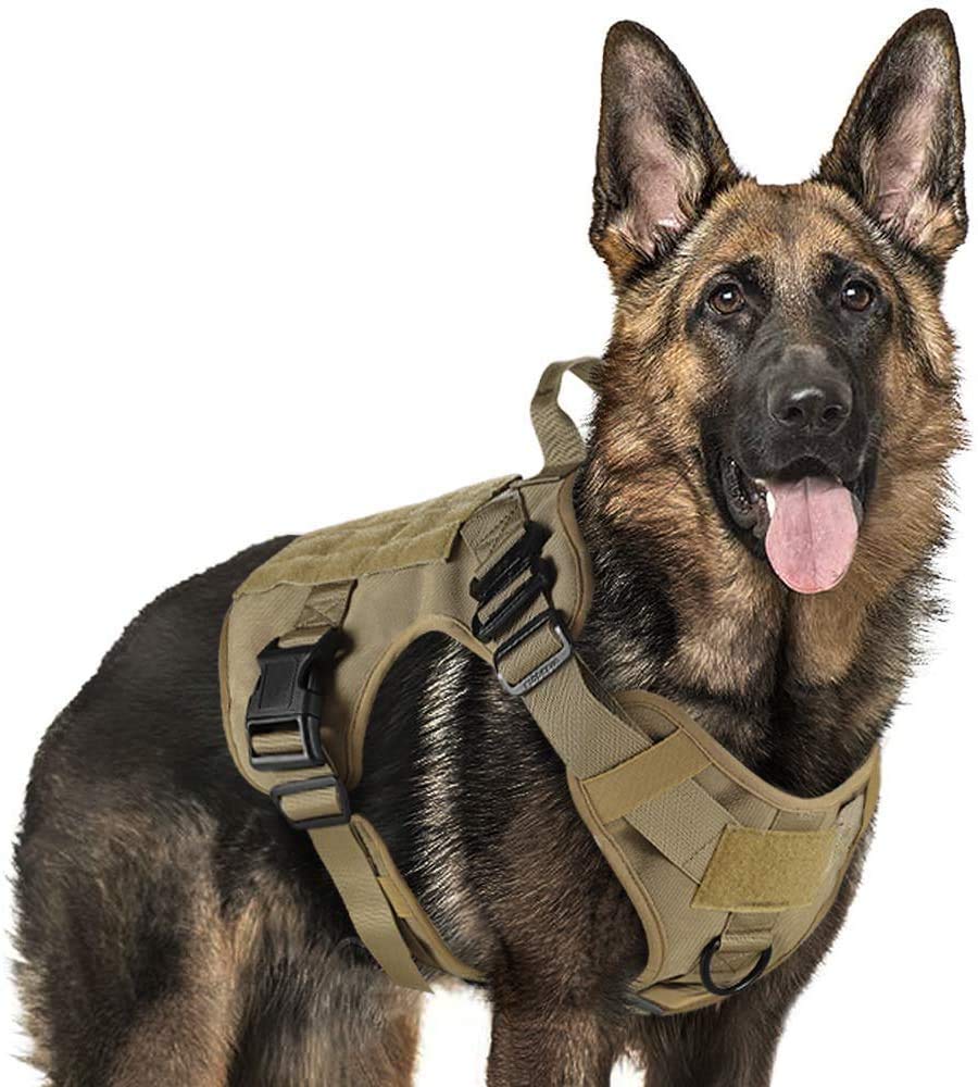 Rabbitgoo Tactical Dog Harness For Large, Heavy Duty Pet Harness With Handle, No-Pull Service Vest Large Breed, Adjustable Milit