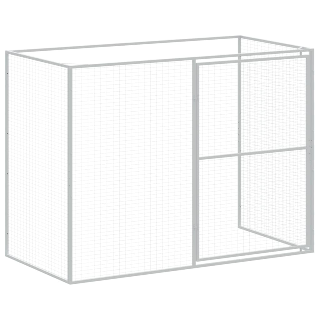 vidaXL Dog House with Run Anthracite 84.3x501.2x71.3 Galvanized Steel