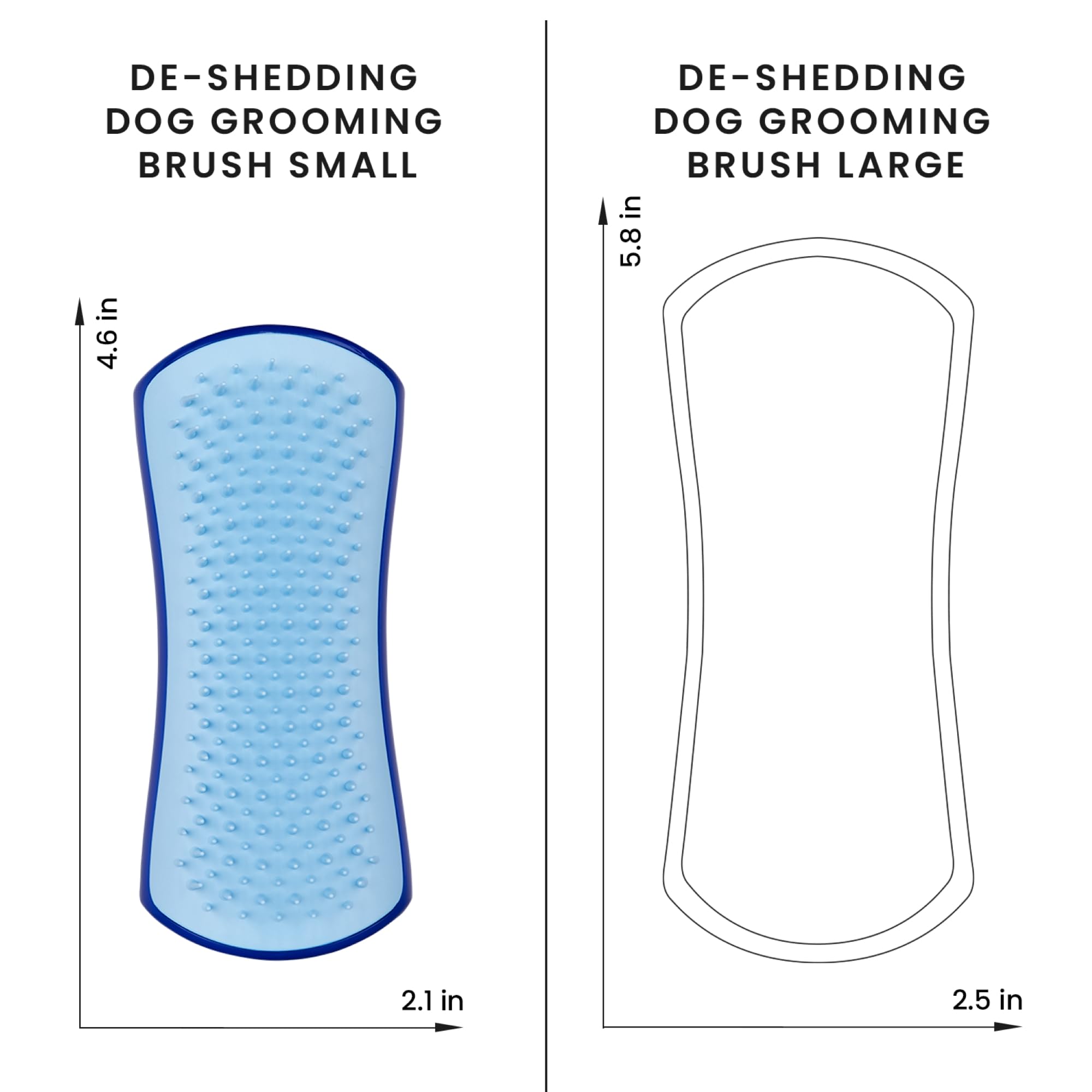 Tangle Teezer | Pet Teezer | Small De-Shedding And Dog Grooming Brush | Dry Brush Or Dog Bath Brush | Navy & Sky Blue