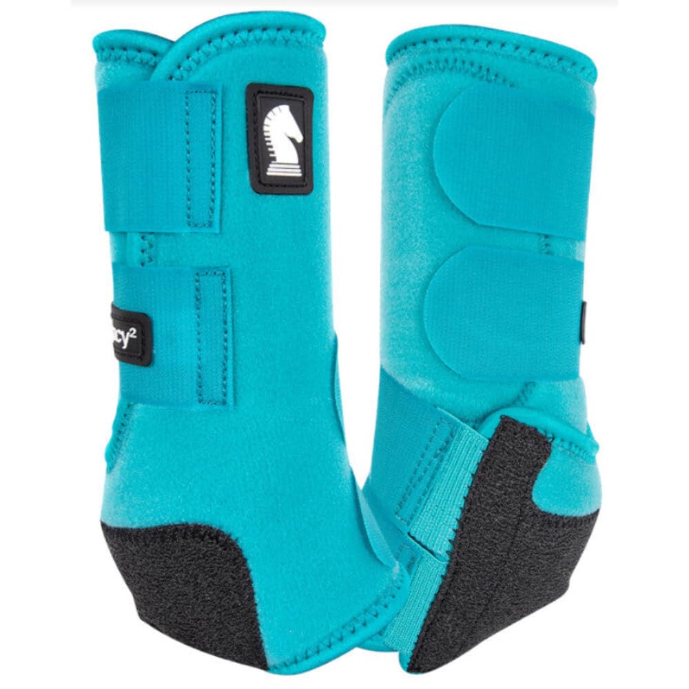 Classic Equine Legacy2 Support Boots, Front, Aqua, Large