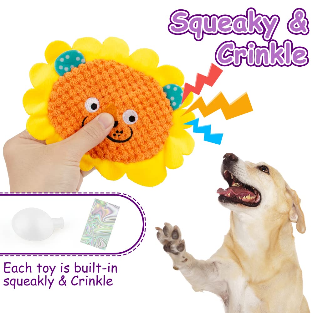 Awoof No Stuffing Dog Toys - 8 Pack Squeaky And Crinkle Plush Toys For Small Medium Dogs, Durable For Aggressive Chewers, Cute P