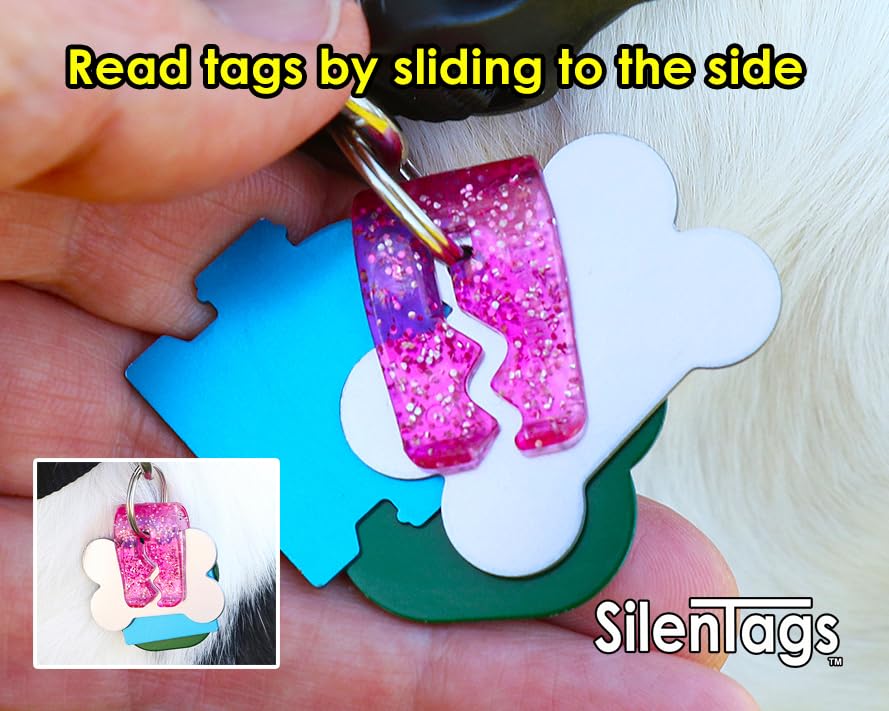 Silentags Pet Tag Silencer Clip It On, Jingle'S Gone! -Pink