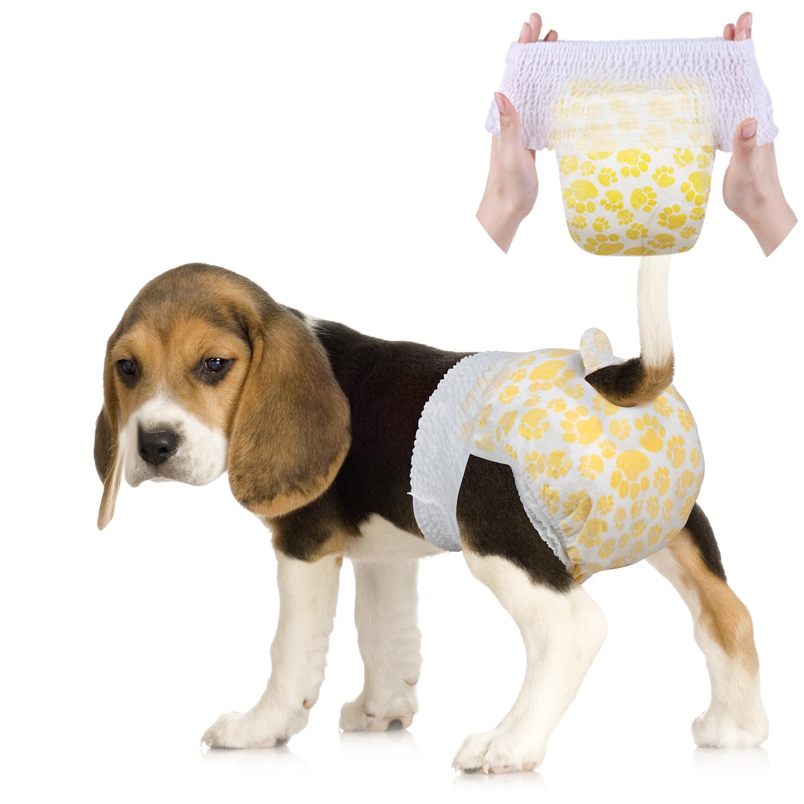 Dono Dog Diapers Female With Stretchy Waist-32Pcs, Disposable Full Wraps Female Puppy Dog In Heat Period Diapers, 360 Leak-Proof