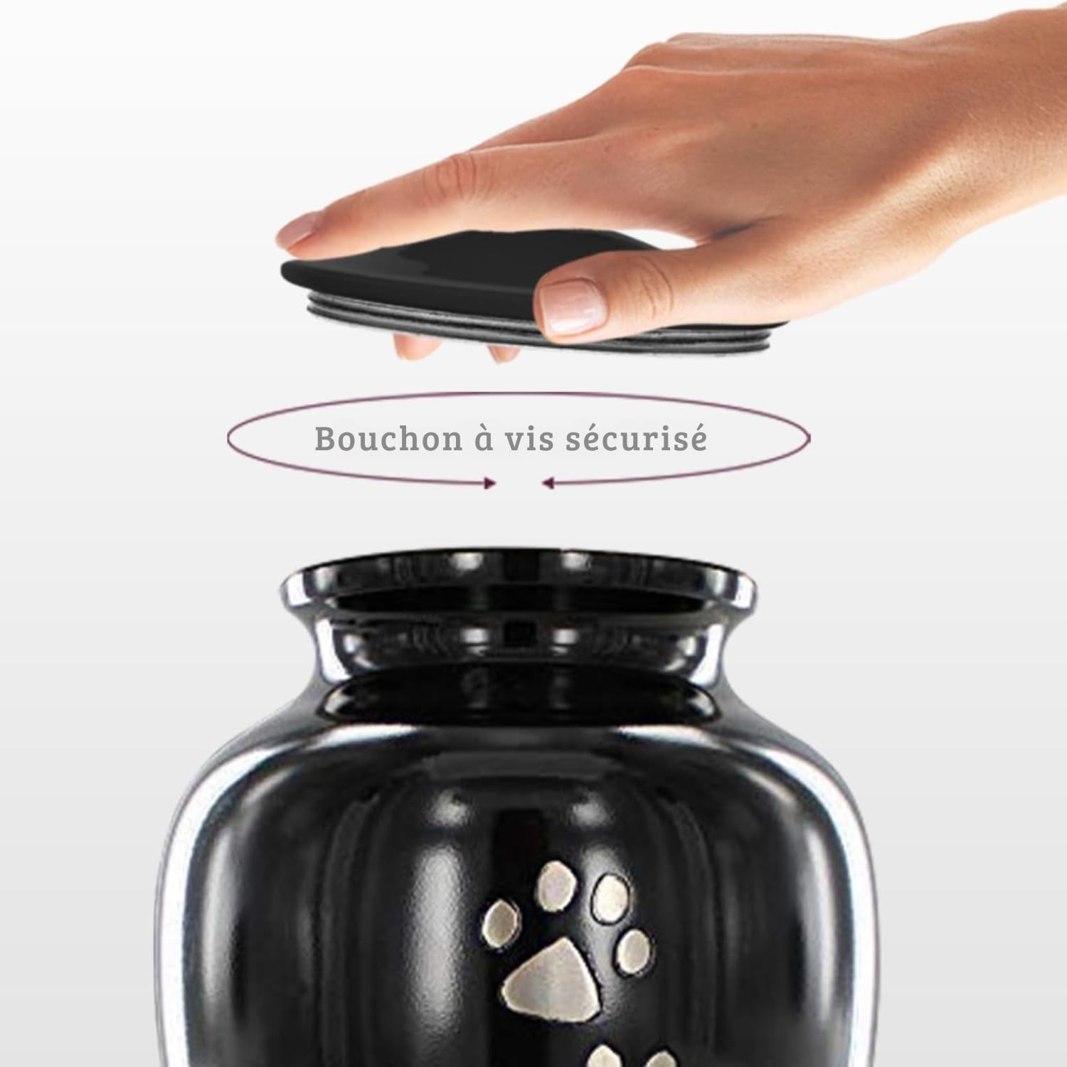 Trupoint Memorials Large Pet Urn for Dogs and Cats Ashes, Paws Print White Cremation Urns for Pets up to 122 lbs