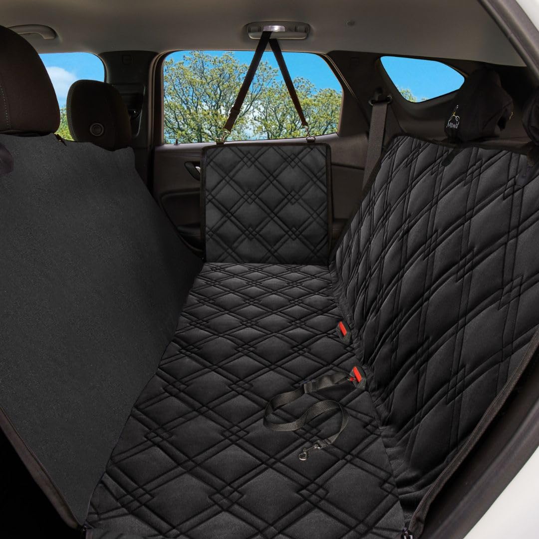 Meadowlark Xl Dog Seat Covers Unique Design & Full Car Protection-Doors,Headrests & Backseat. Extra Durable Zippered Side Flap,