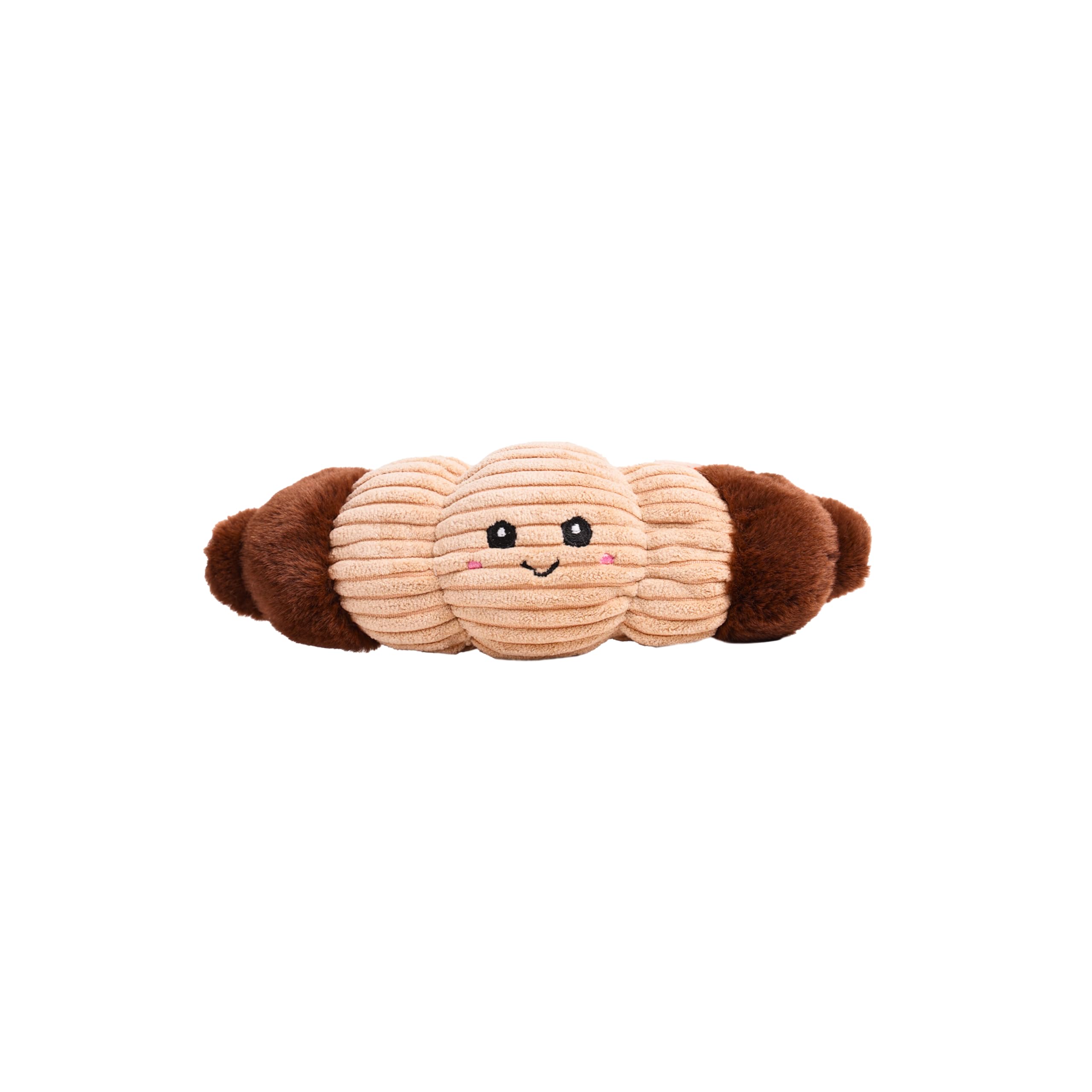 Puffy Crew Squeaky Dog Plush Toy, Bakery Bite_Stick Collection, 8', For Small And Medium Dogs (Croissant, Small)