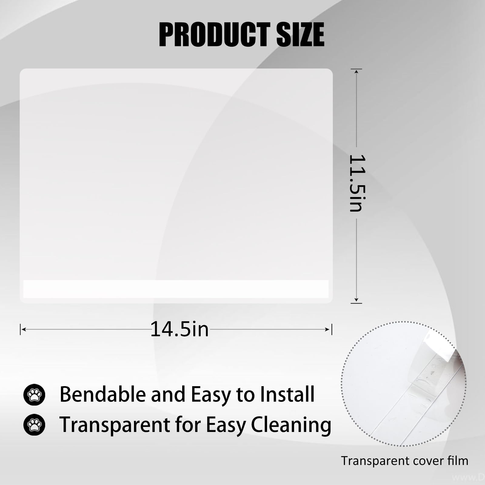 Yoiles 4Pcs Cat Litter Box Pee Shields,Transparent Easy Clean Splash Guard For Open Top Litter Pan 14.5  11.5In- Litter Box Not