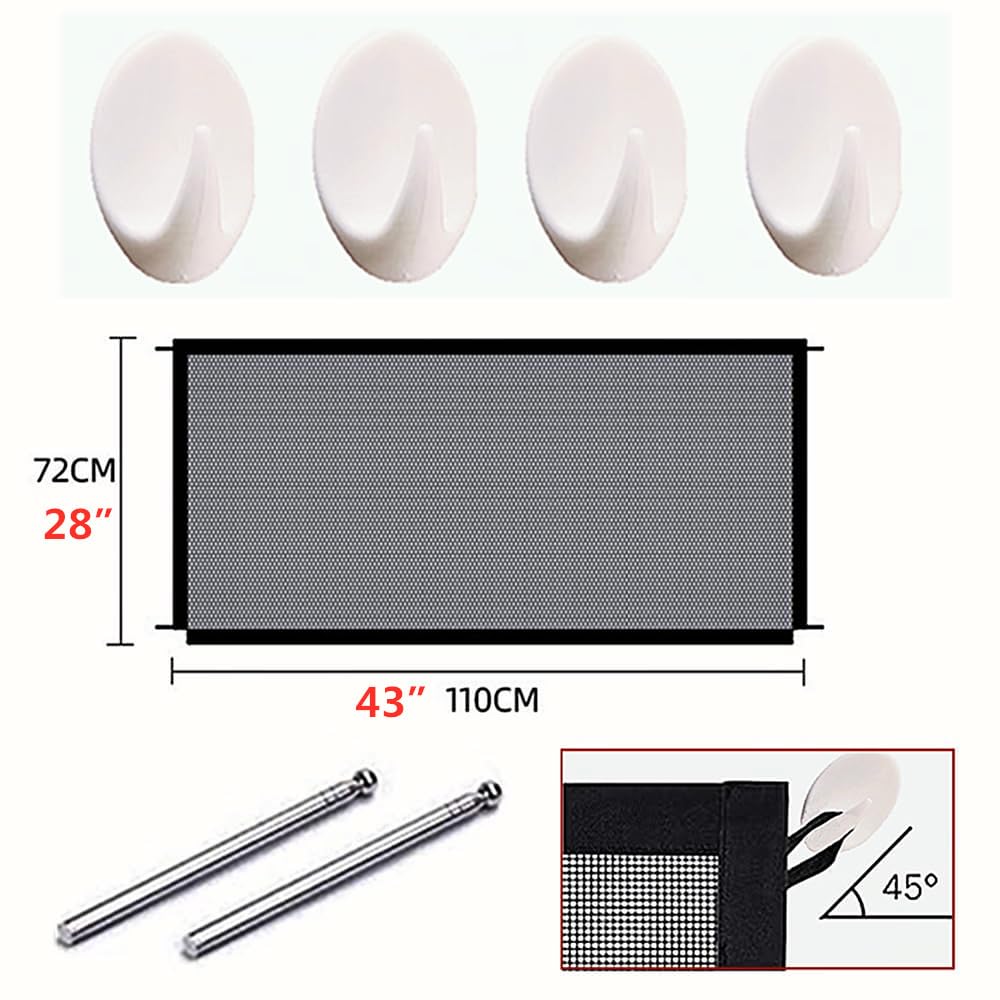 43  28    Magic Dog Gate,Magic Pet Gate For Stairs And Door, Mesh Dog Gates For The House Foldable Safety Isolation Fence,Indoor