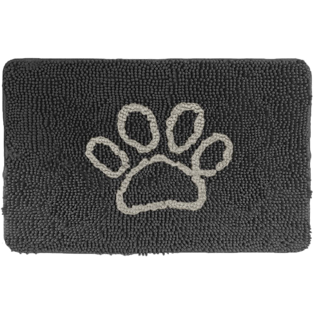 Gorilla Grip Ultra Absorbent Grippy Doormat for Muddy Dog Paws, 36x24 Machine Washable Soak Stopper Rugs Cleaner Floors, Bed Mat