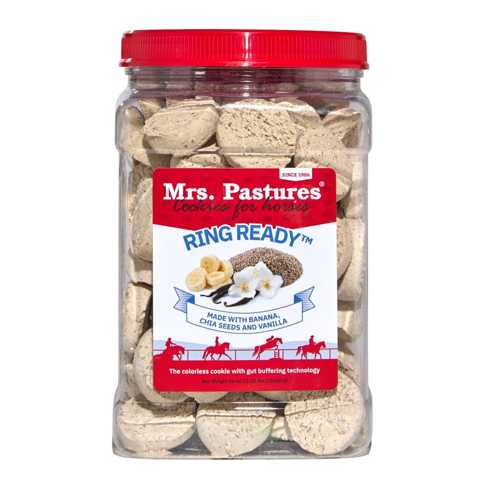 Mrs. Pastures Ring Ready Cookies and Treats for Horses - Premium Horse Treats - Made in USA (36oz Jar)